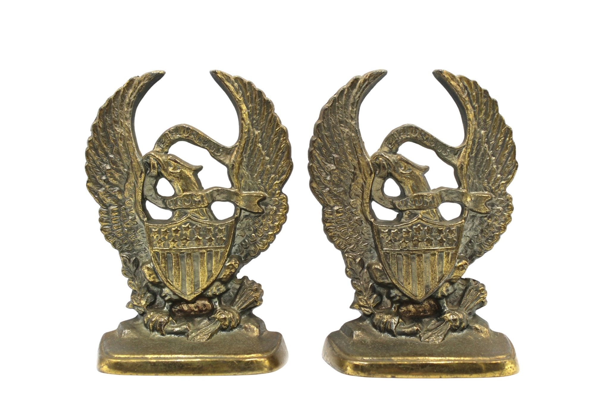 Vintage "E. Pluribus Unum" Eagle Bookends - The Great Republic