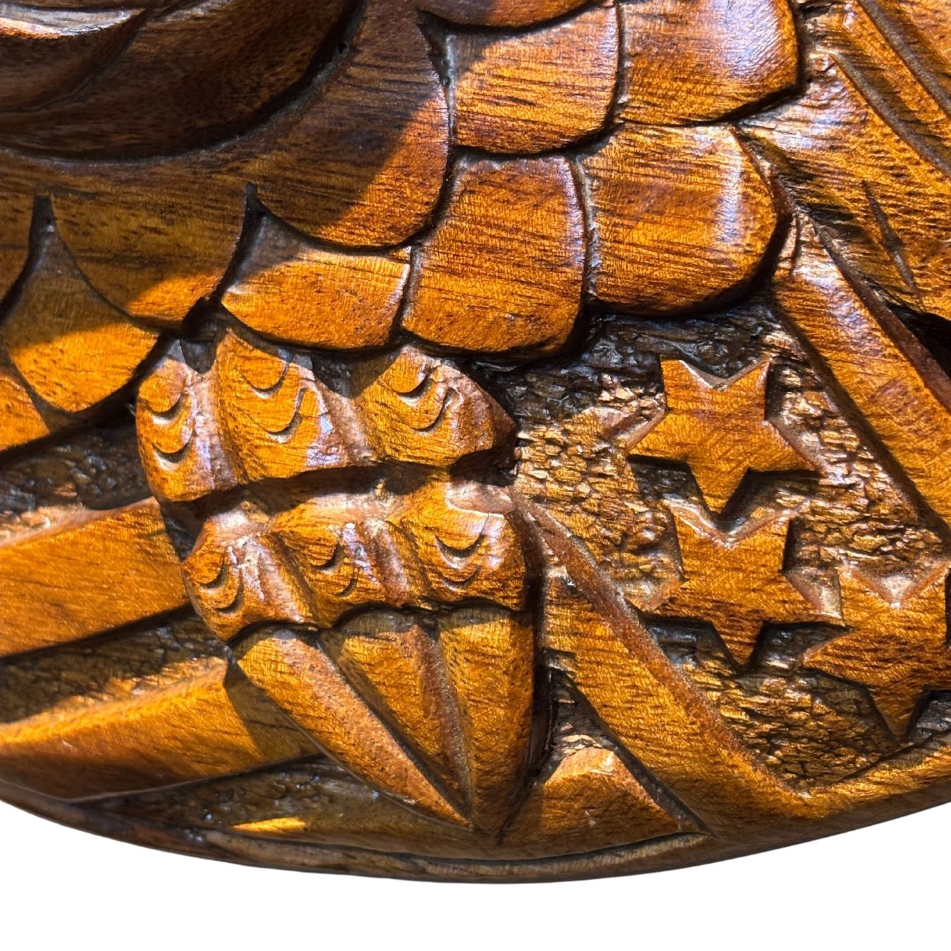 Vintage Hand - Carved Teak Bellamy Eagle with Shield - The Great Republic