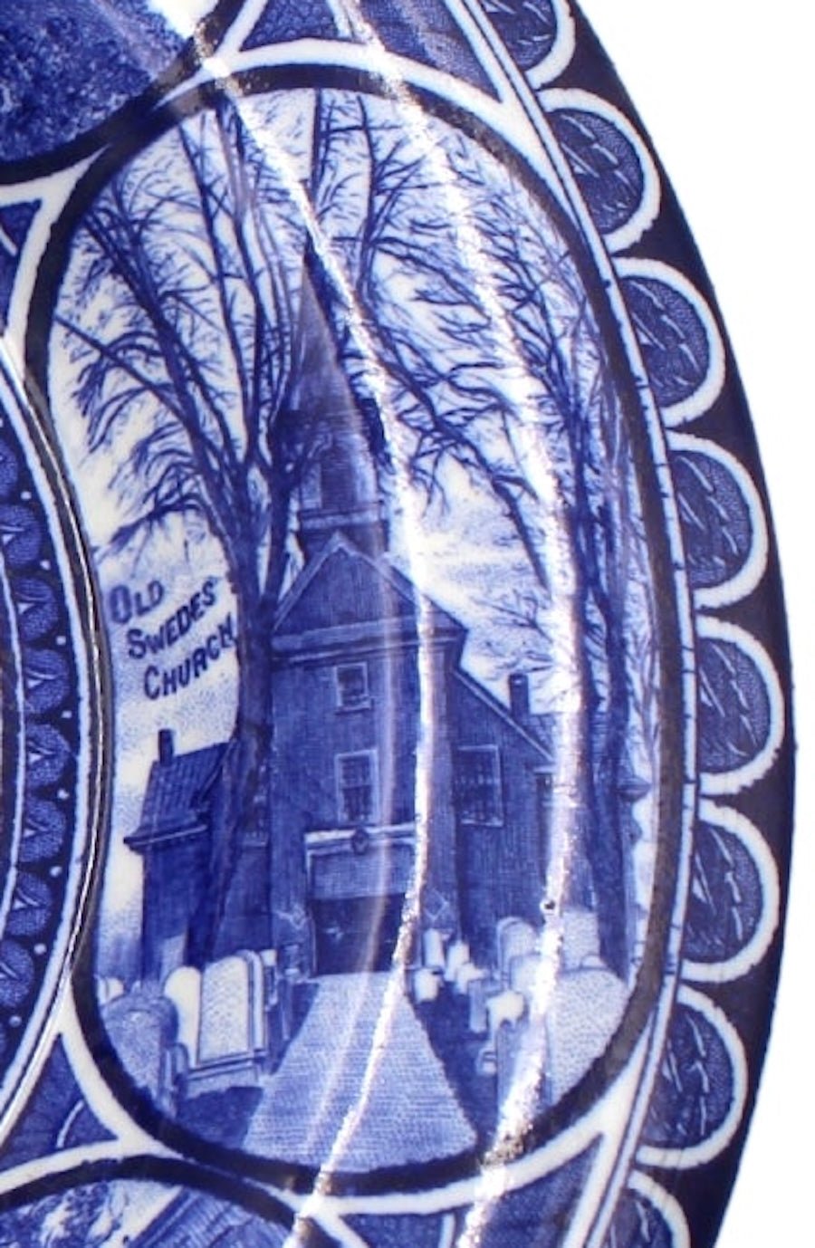 Vintage "Historical Philadelphia" Blue Transferware Plate by The Rowland & Marsellus Co. - The Great Republic