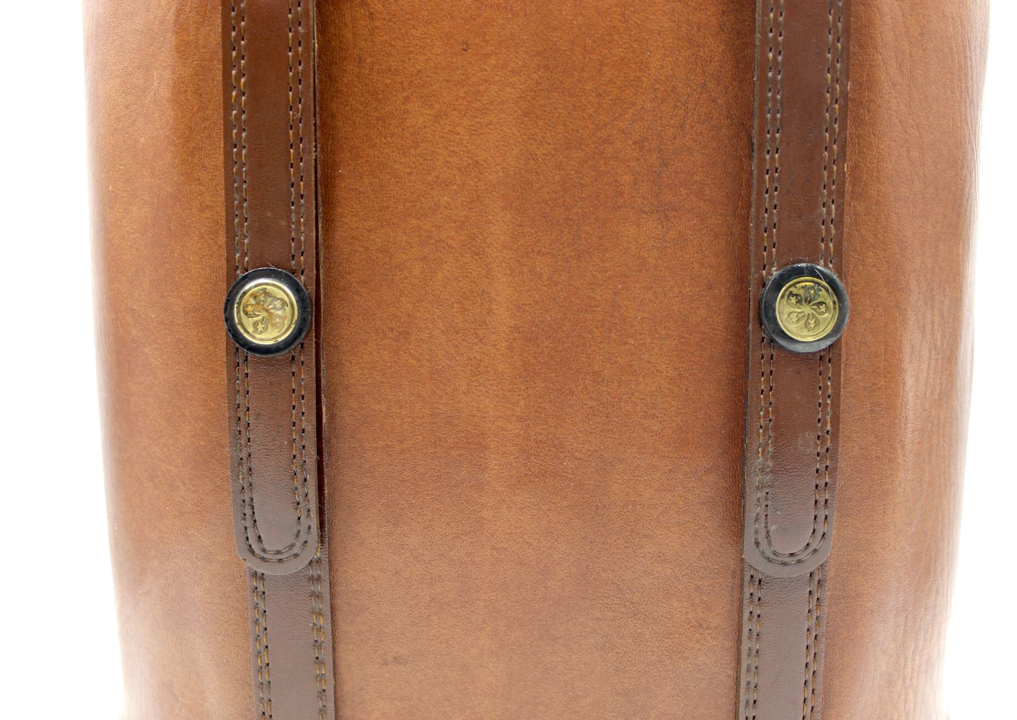 Vintage Leather and Wood Wine Carrier - The Great Republic