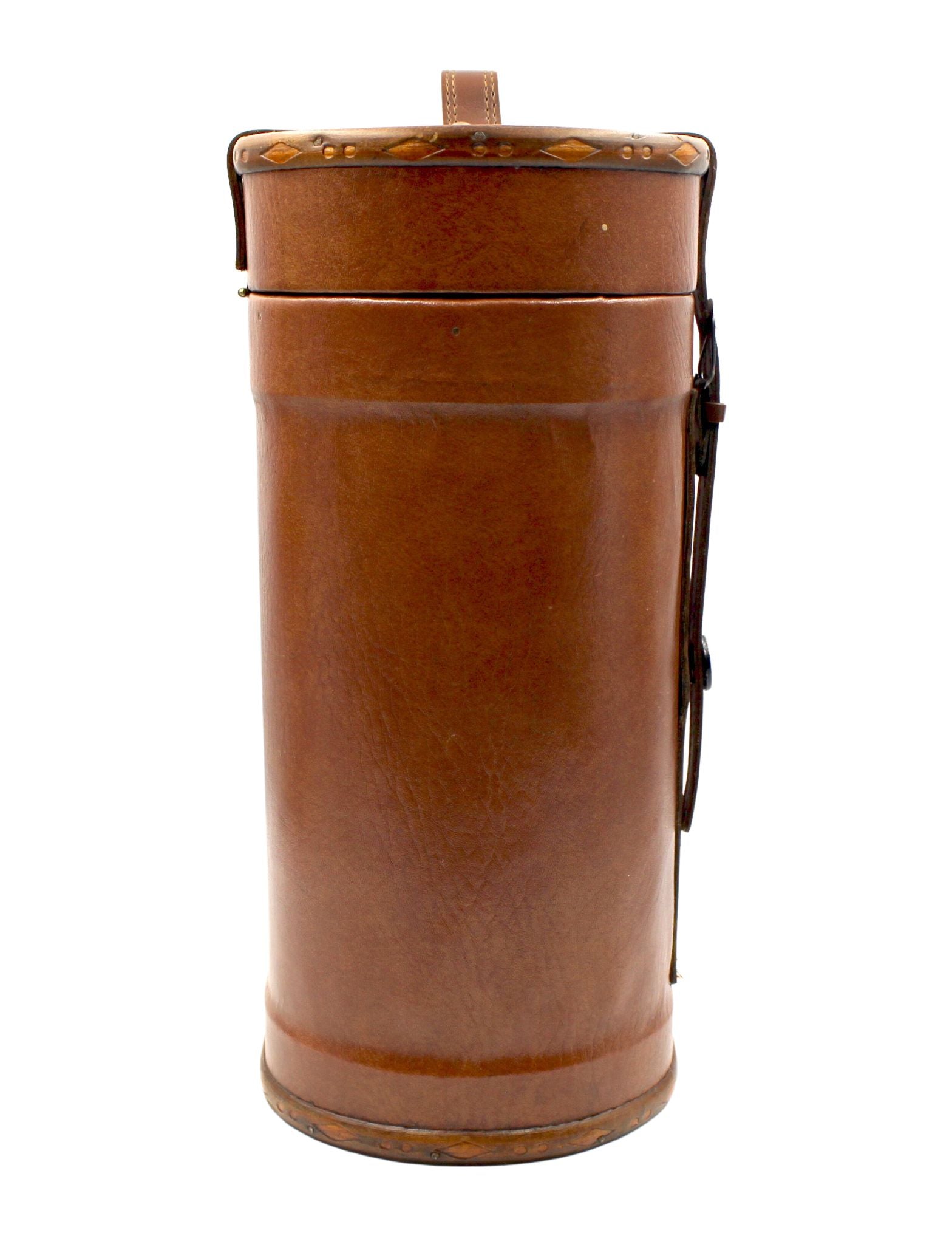 Vintage Leather and Wood Wine Carrier - The Great Republic