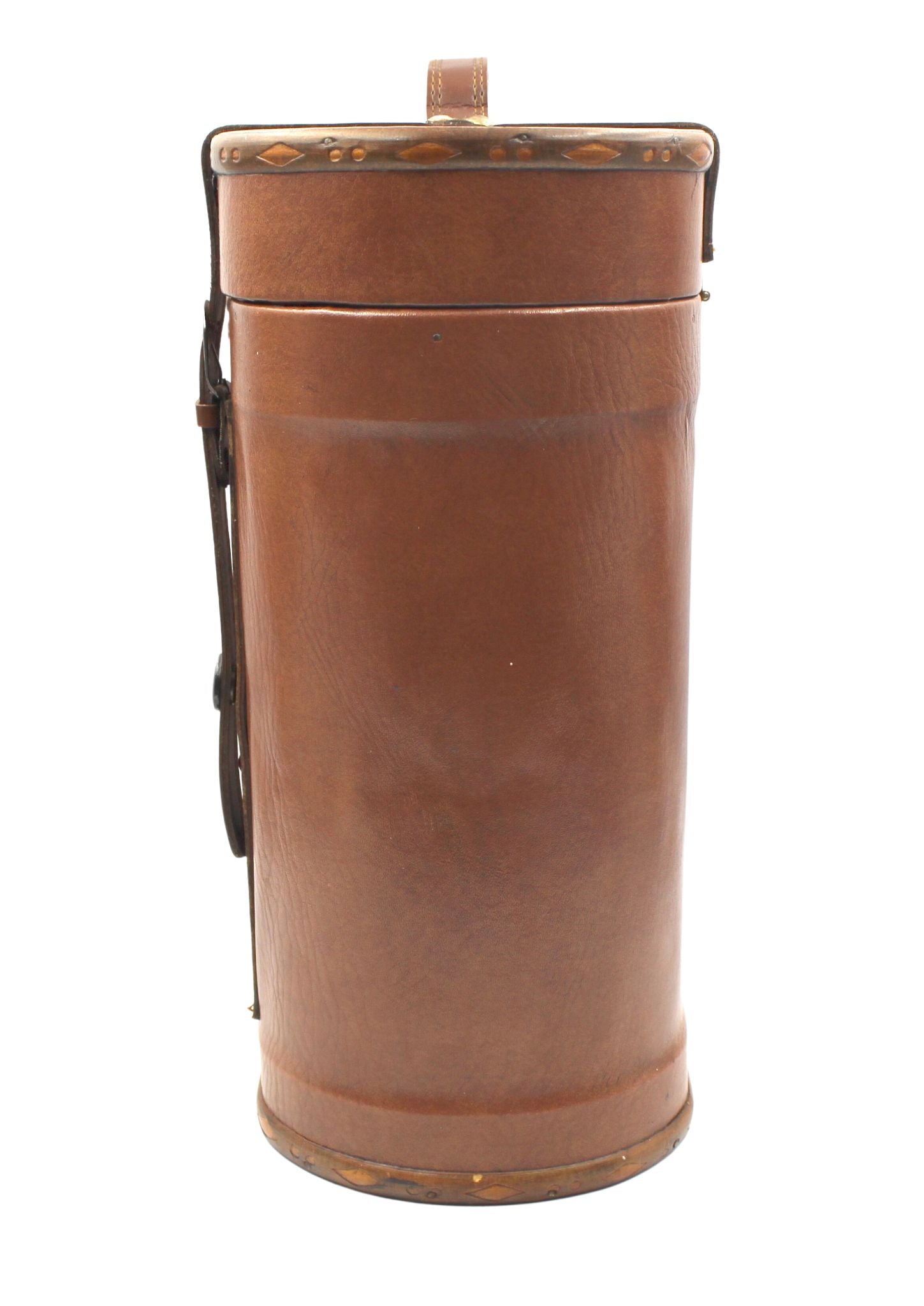 Vintage Leather and Wood Wine Carrier - The Great Republic