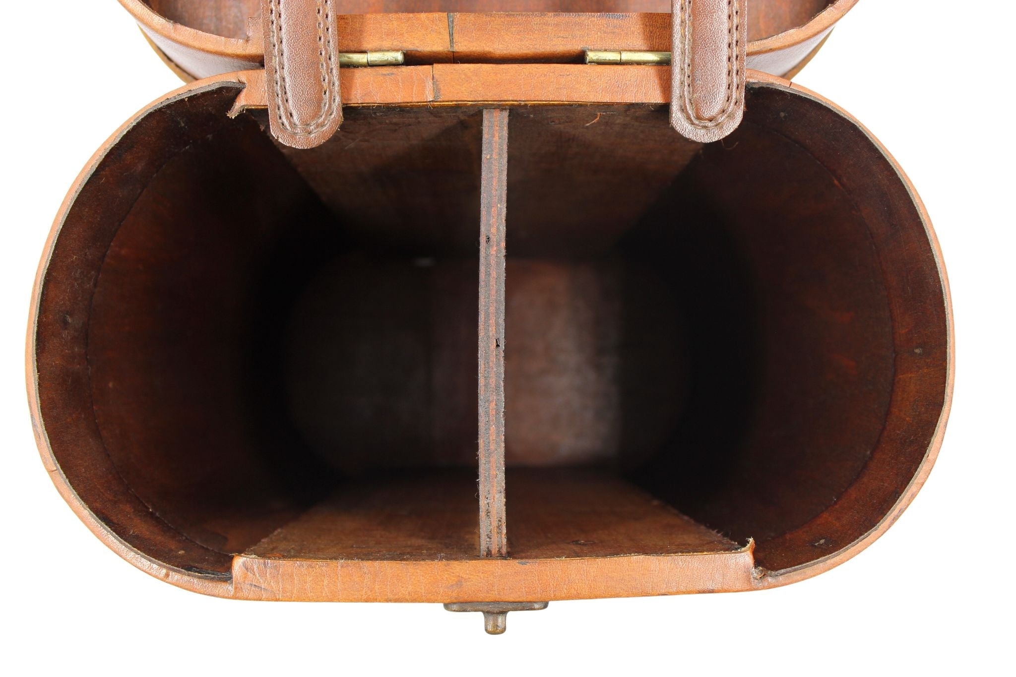 Vintage Leather and Wood Wine Carrier - The Great Republic