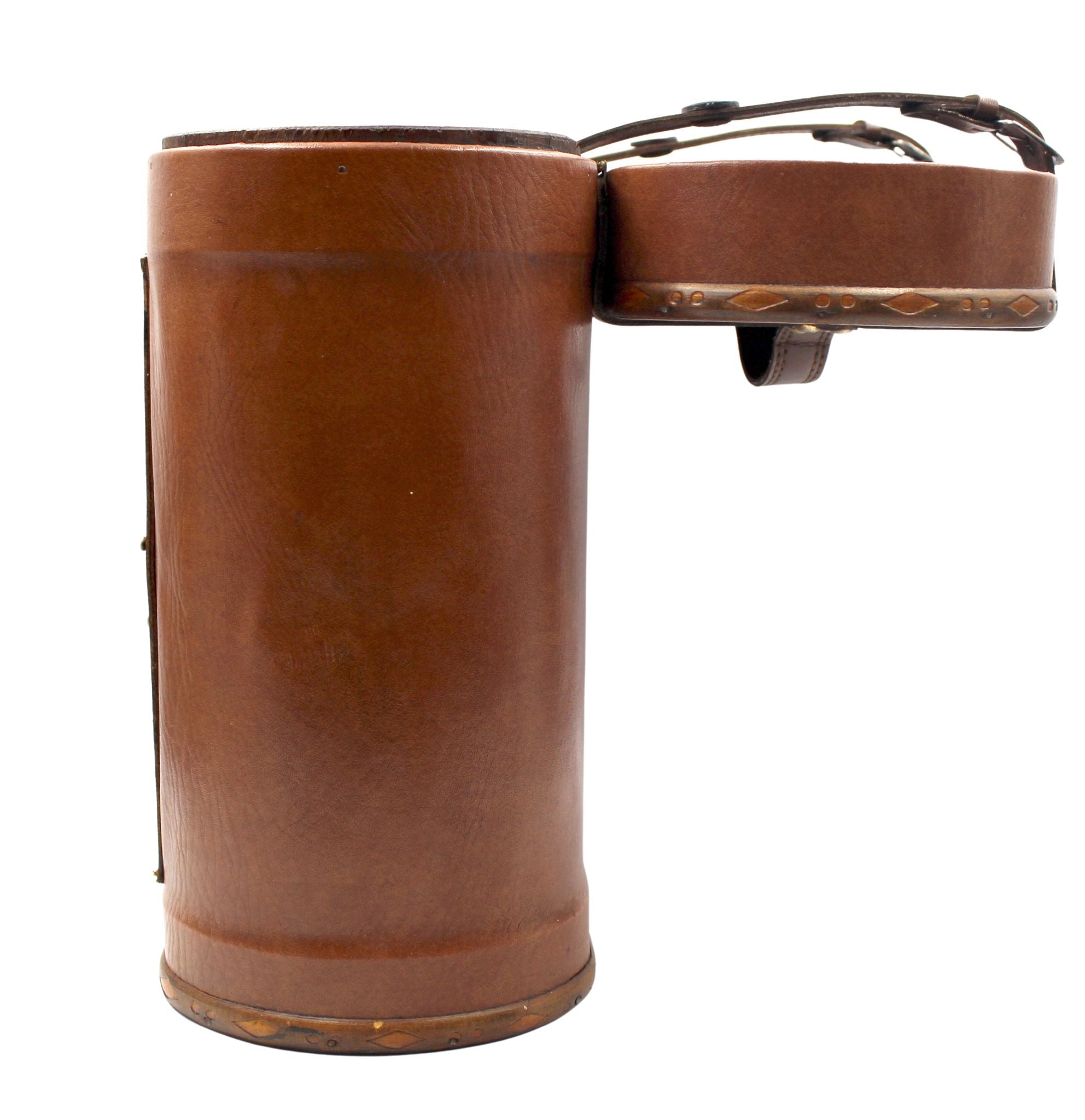 Vintage Leather and Wood Wine Carrier - The Great Republic