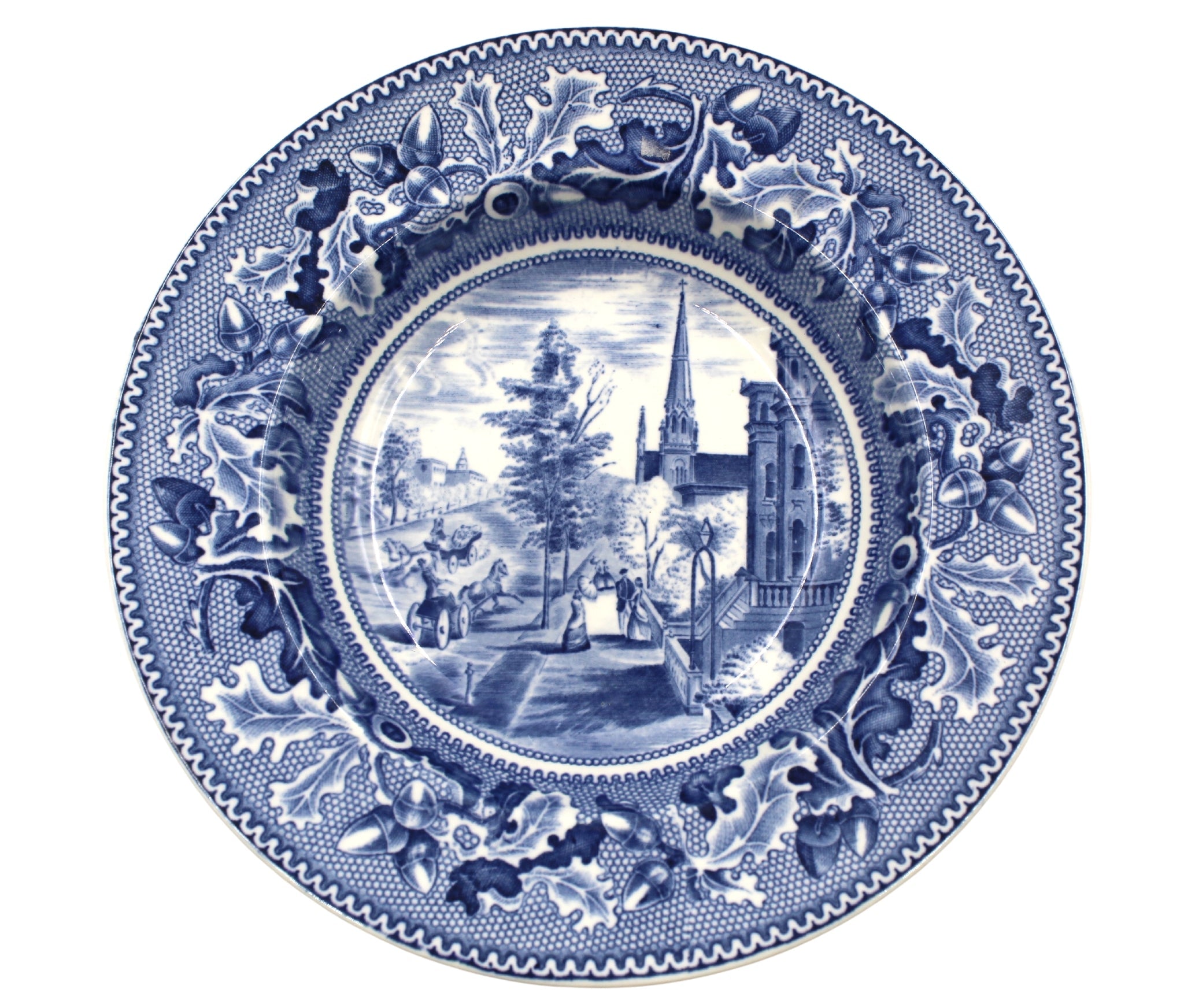 Vintage "Michigan Avenue" Blue Transferware Small Plate by Johnson Brothers - The Great Republic