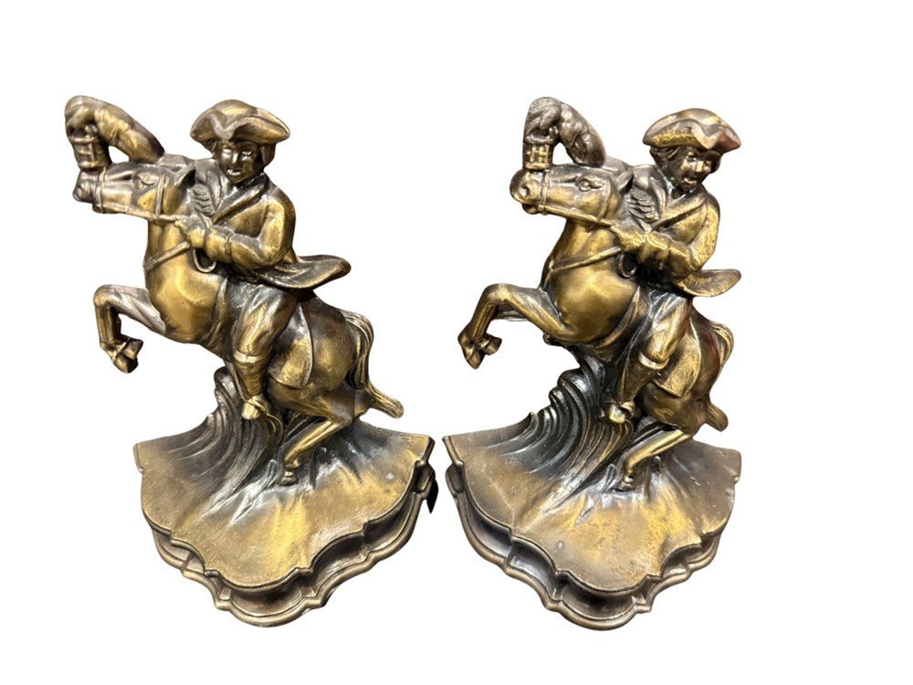Vintage Paul Revere Midnight Ride Cast Iron Bookends - The Great Republic