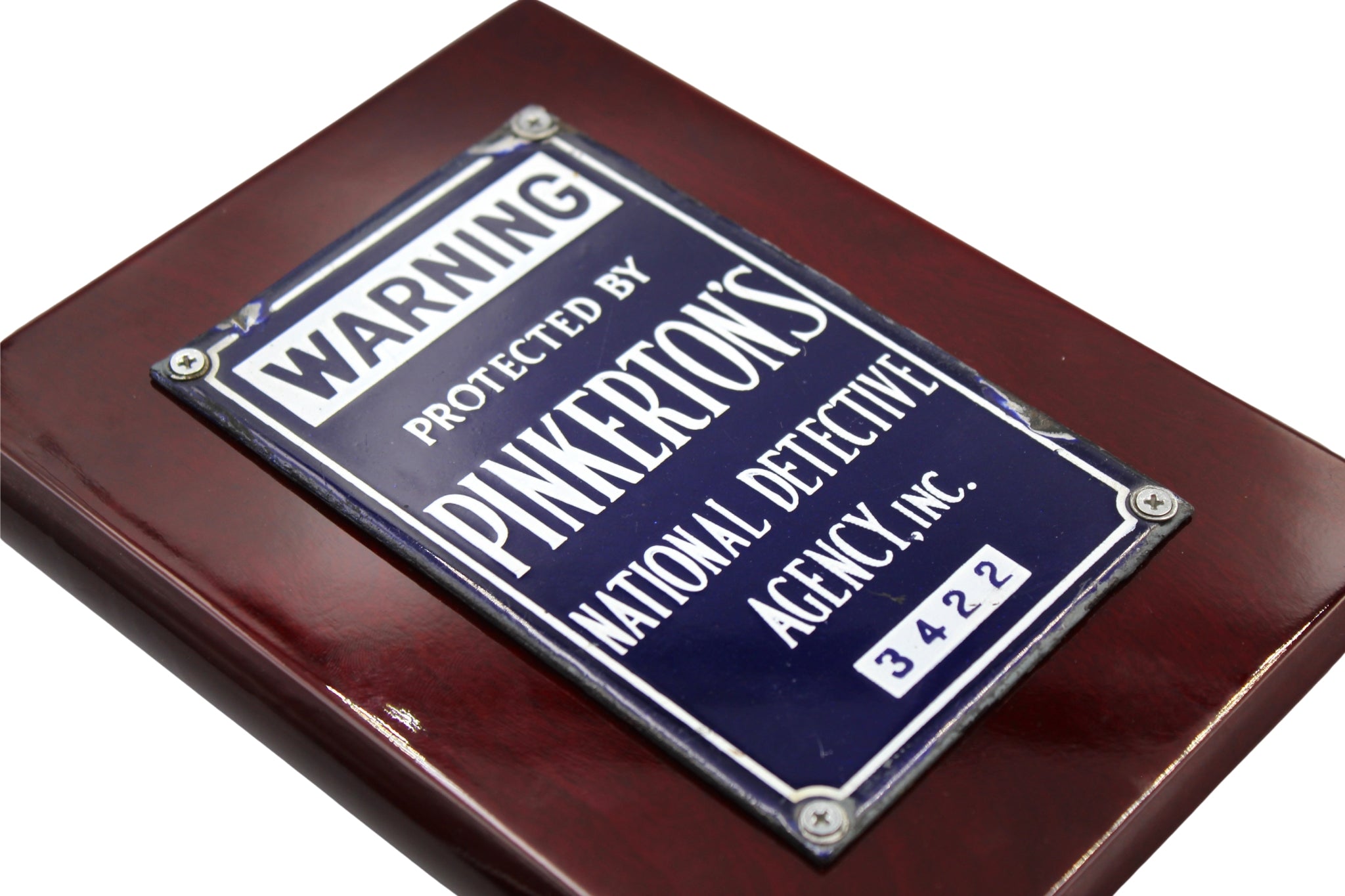 Vintage Pinkerton's National Detective Agency Metal Sign - The Great Republic