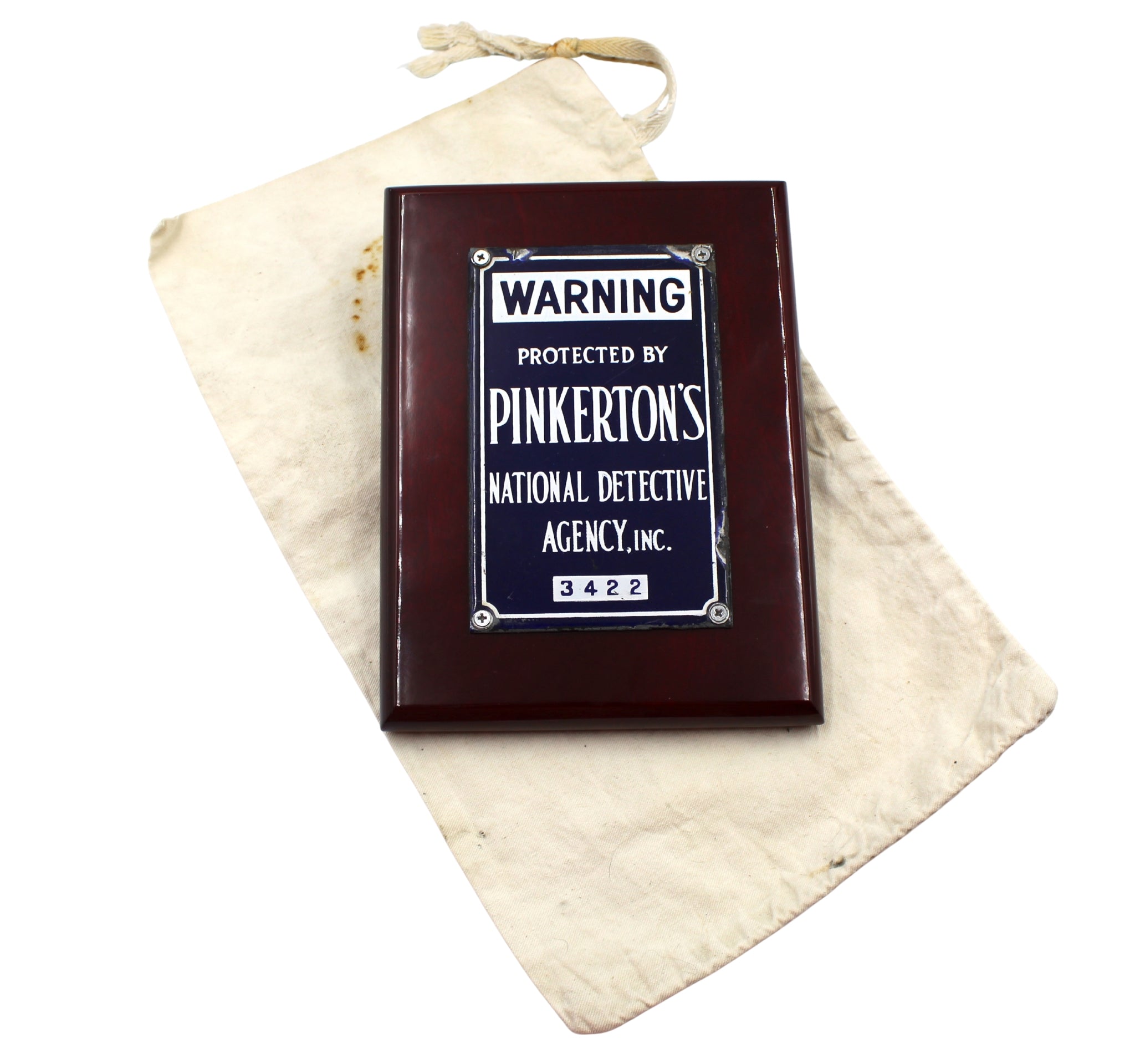 Vintage Pinkerton's National Detective Agency Metal Sign - The Great Republic