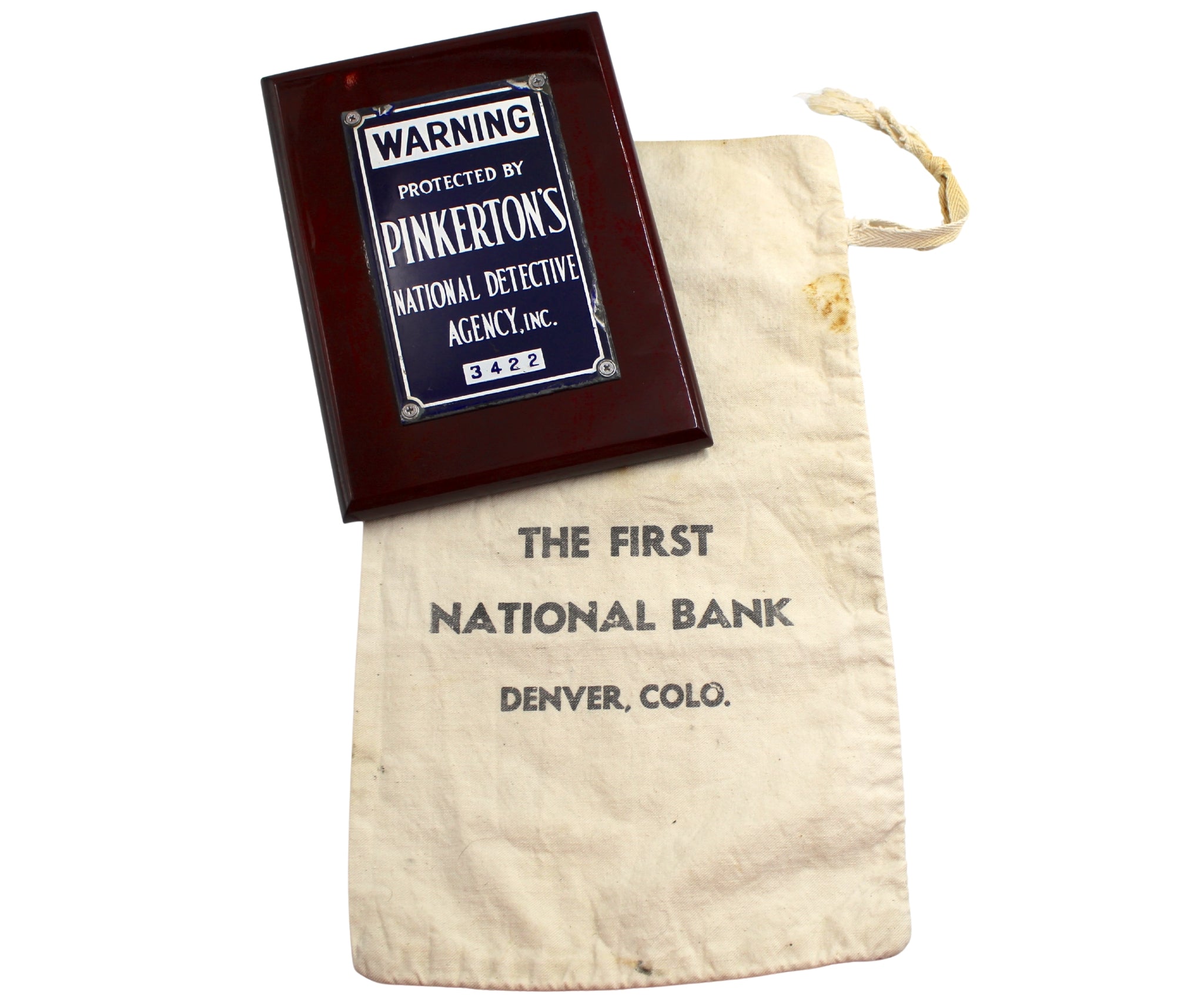 Vintage Pinkerton's National Detective Agency Metal Sign - The Great Republic