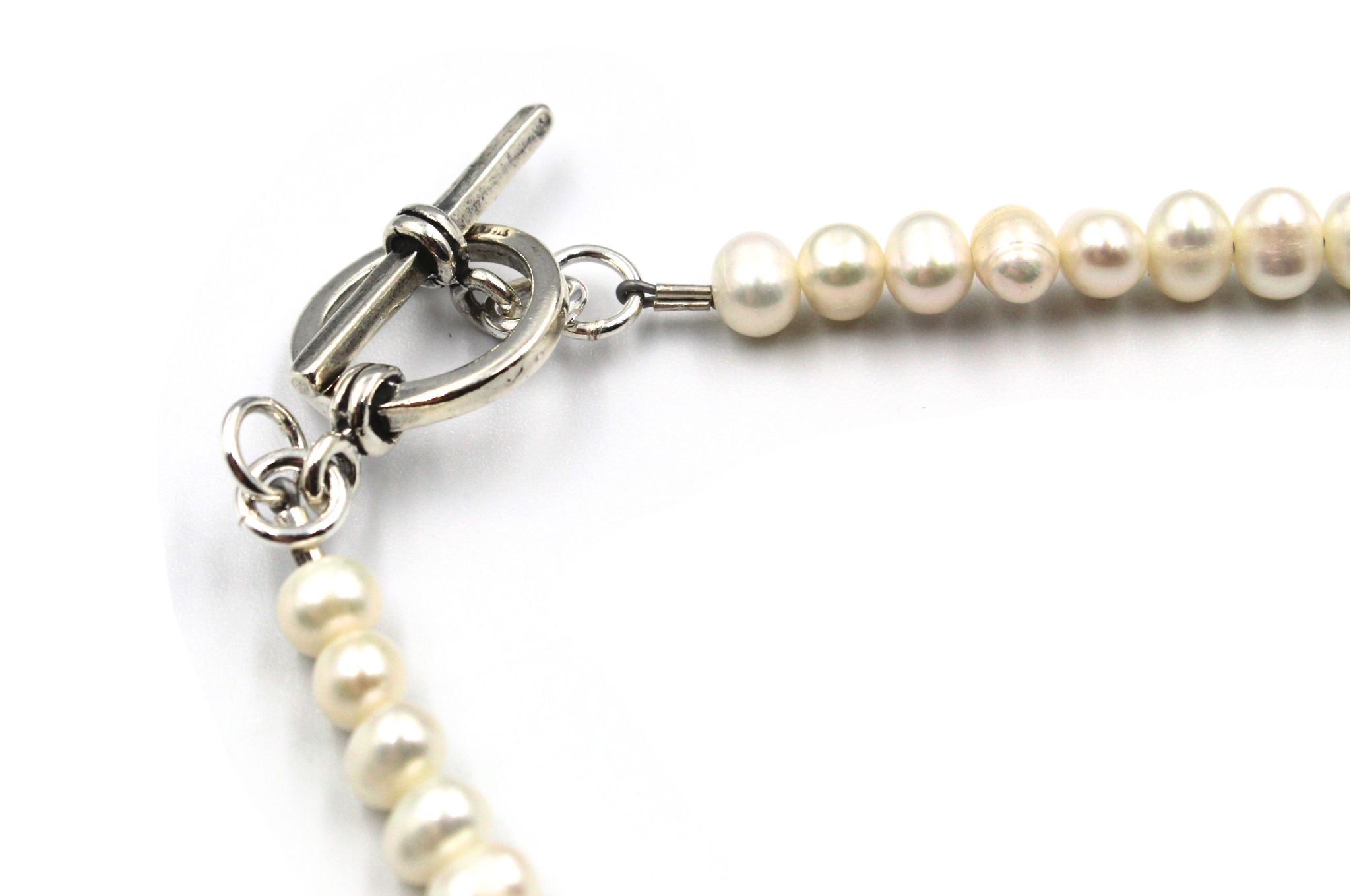 Vintage Scottish Sterling Silver Motor Club Medal on Freshwater Pearl Necklace - The Great Republic