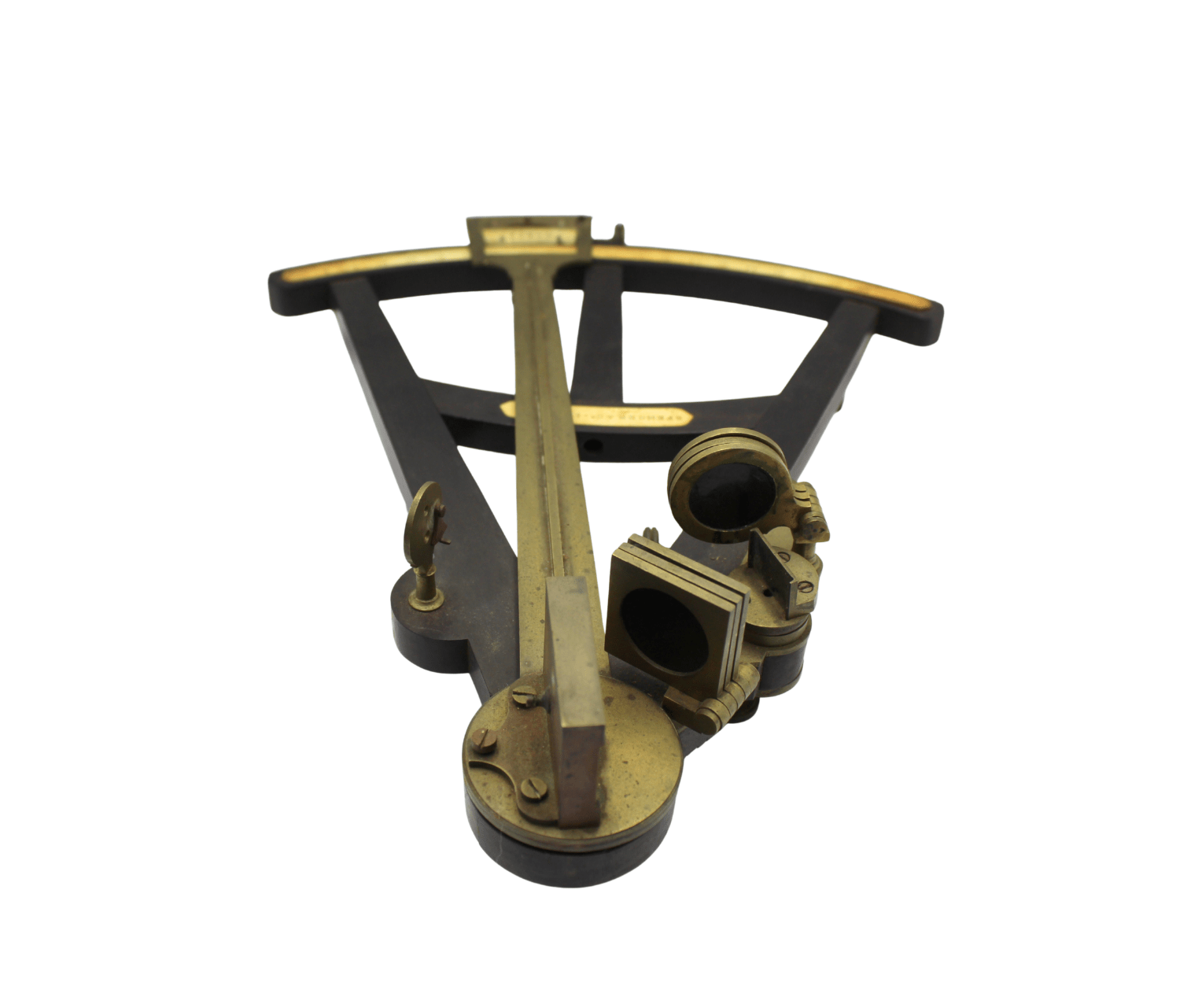 Vintage Spencer & Co. Cased Brass and Wood Sextant, circa 1830s - 40s - The Great Republic
