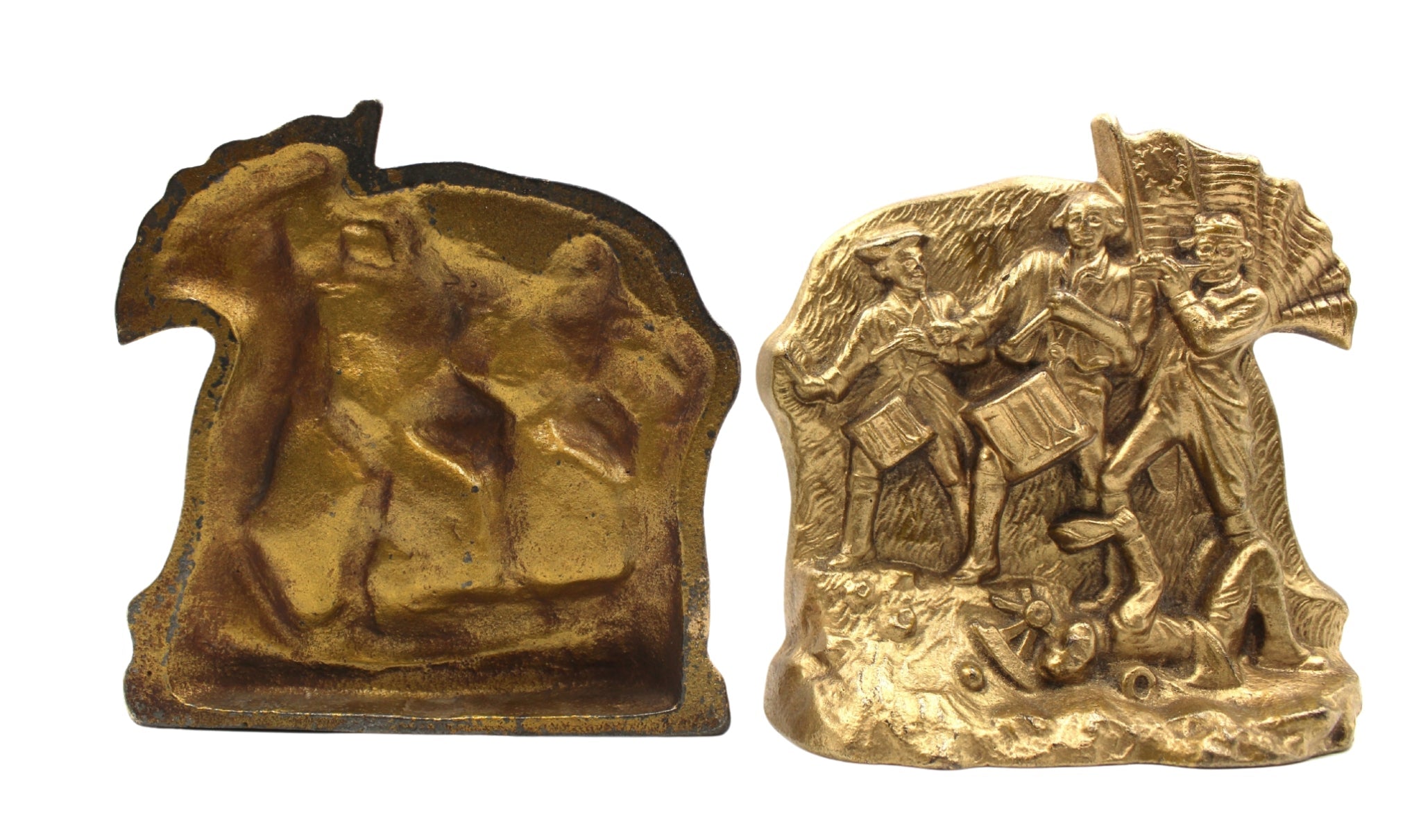 Vintage "Spirit of '76" Bookends by S.C.C., 1974 - The Great Republic