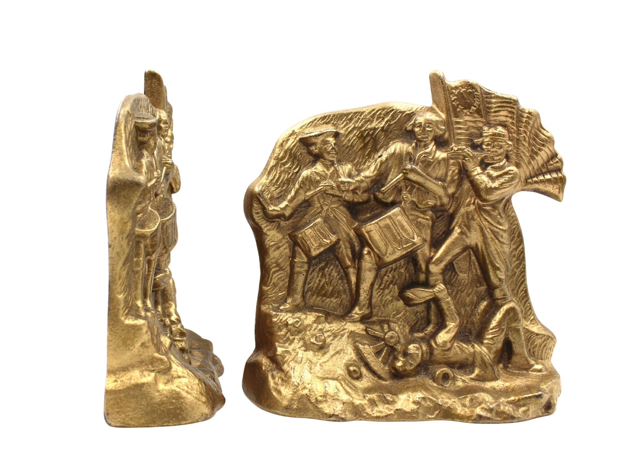 Vintage "Spirit of '76" Bookends by S.C.C., 1974 - The Great Republic
