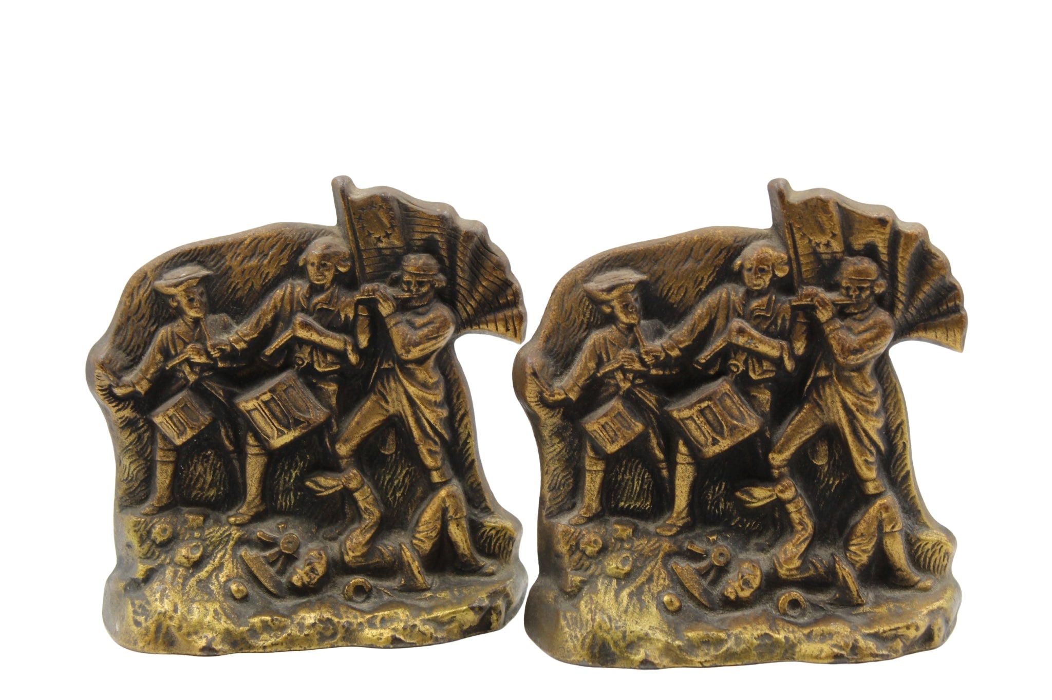 Vintage "Spirit of '76" Bookends, circa 1974 - The Great Republic