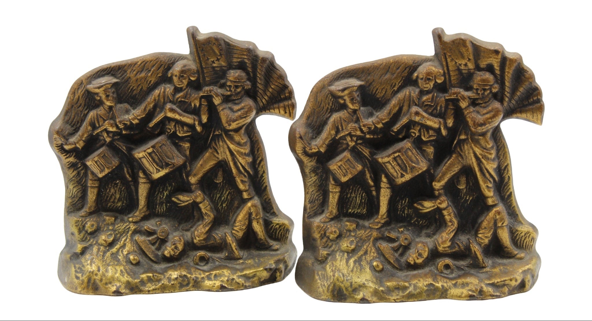 Vintage "Spirit of '76" Bookends, circa 1974 - The Great Republic