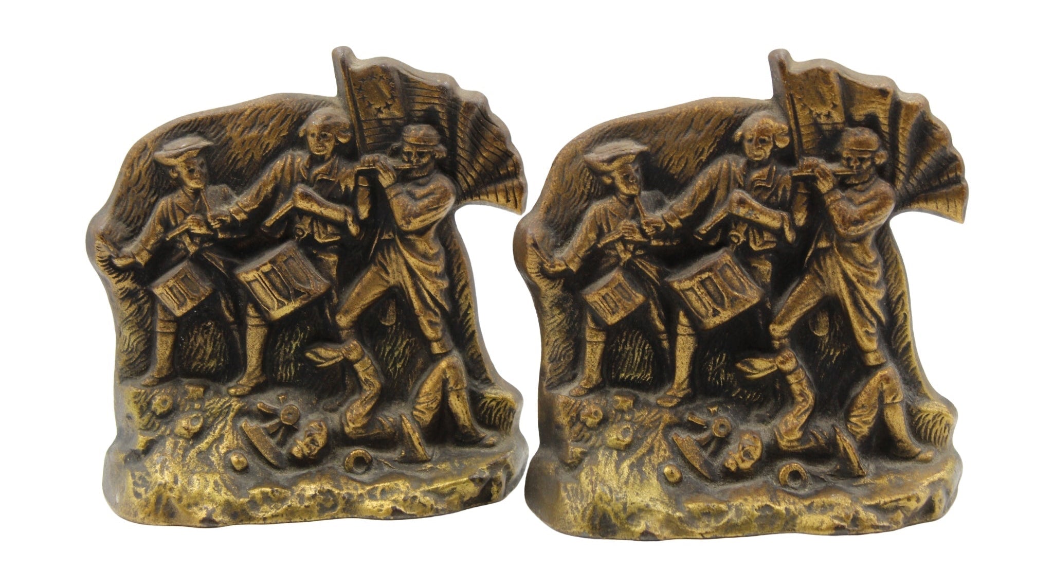 Vintage "Spirit of '76" Bookends, circa 1974 - The Great Republic