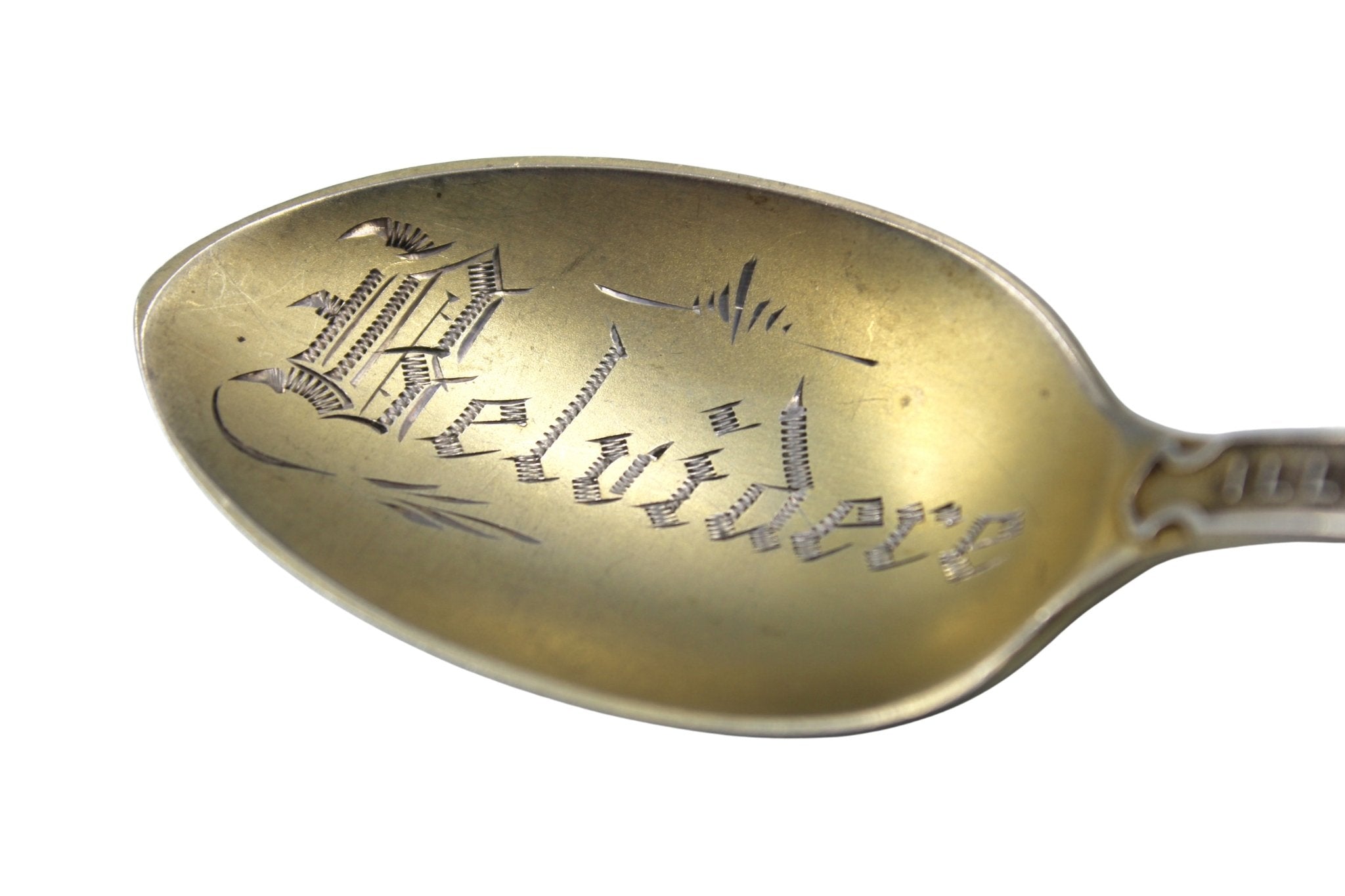 Vintage Sterling Silver Belvidere, Illinois Souvenir Spoon with Portrait of Abraham Lincoln - The Great Republic