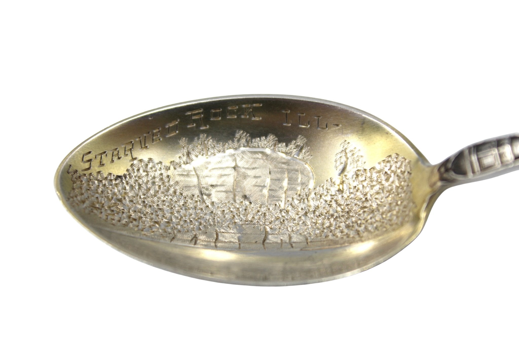 Vintage Sterling Silver Starved Rock, Illinois Souvenir Spoon - The Great Republic