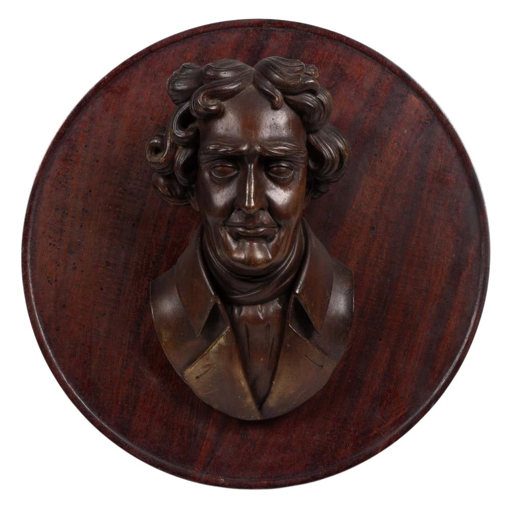 Vintage Thomas Jefferson Bust Wooden Wall Hanging, Early 20th Century - The Great Republic
