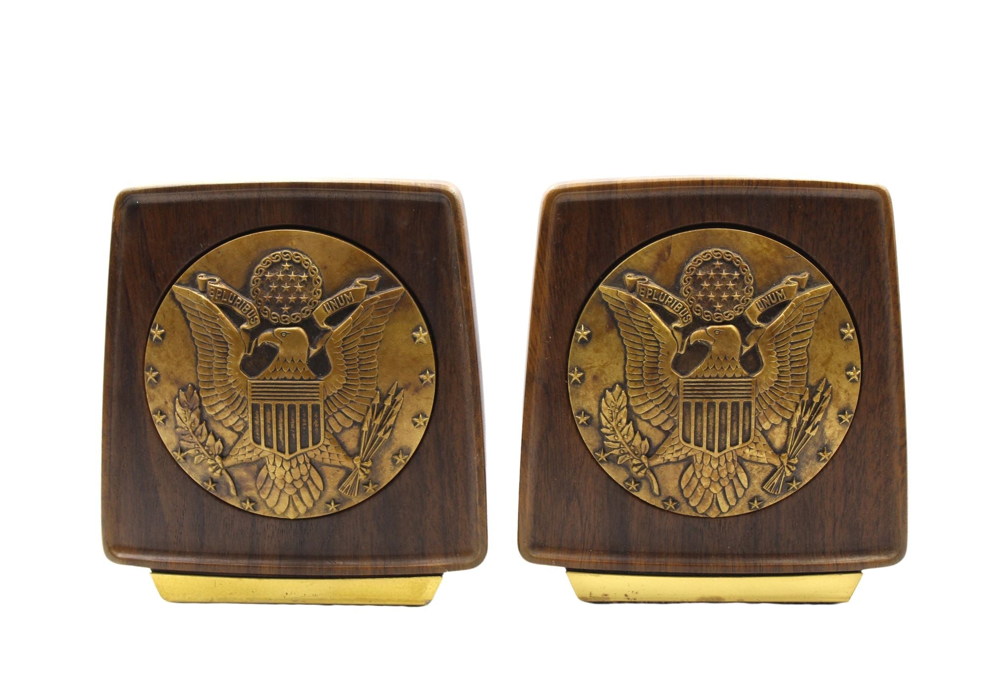 Vintage U.S. Great Seal Bookends, Circa 1950s - The Great Republic