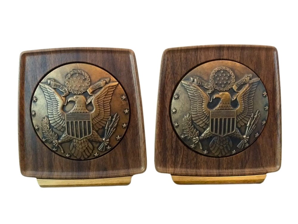 Vintage U.S. Great Seal Bookends, Circa 1950s - The Great Republic