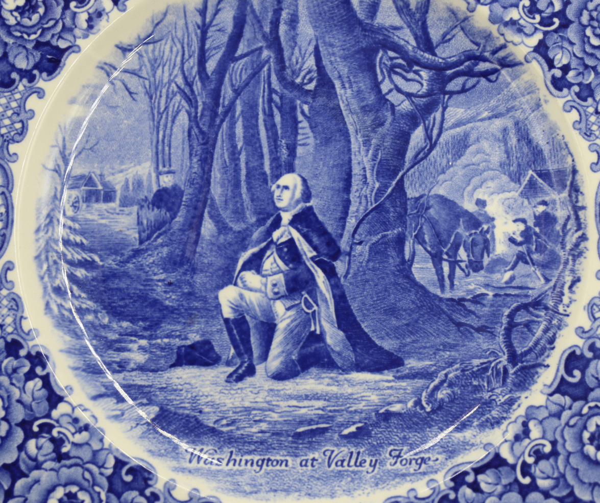 Vintage "Washington at Valley Forge" Bicentennial Decorative Plate by Crown Ducal, 1932 - The Great Republic