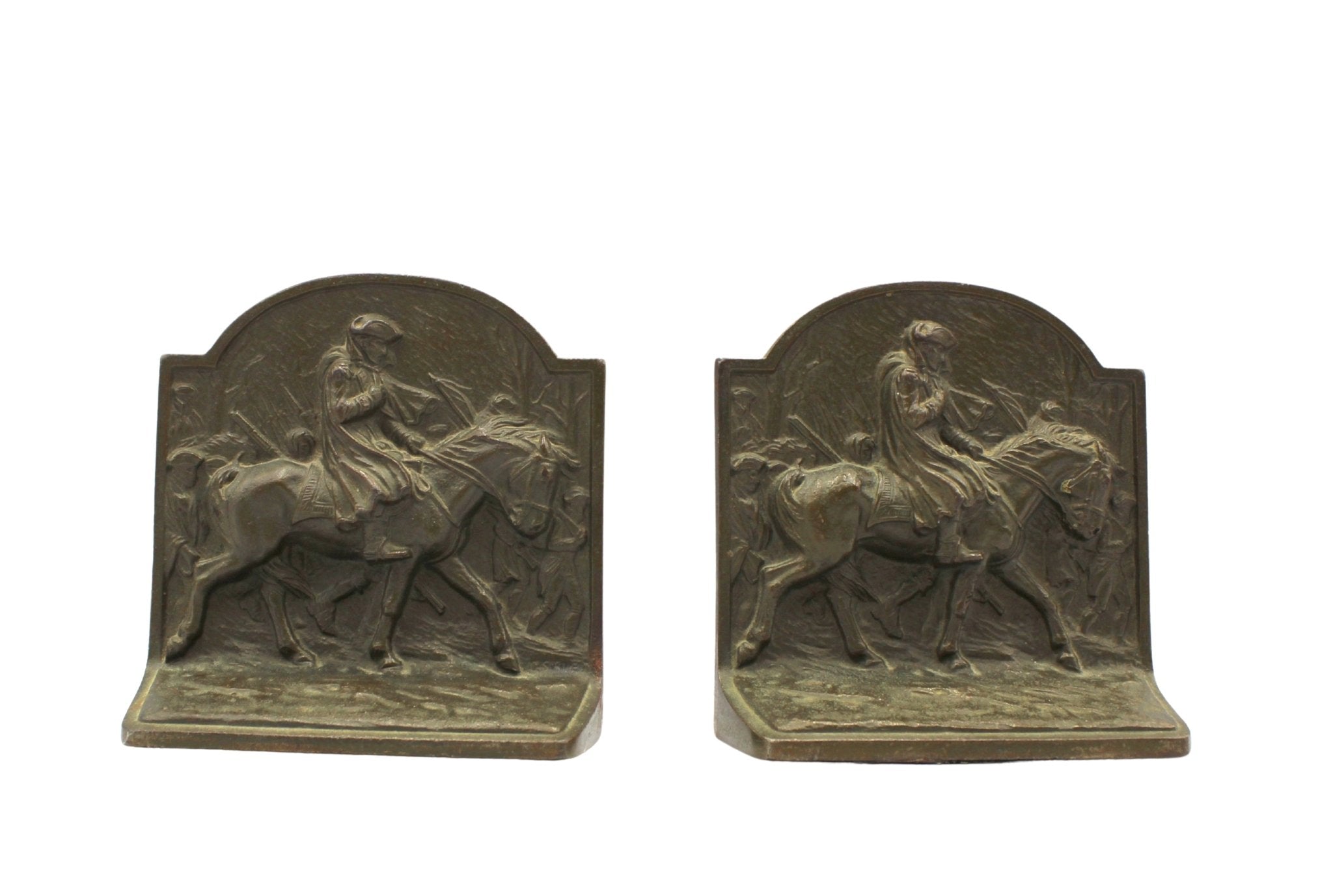 Vintage Washington at Valley Forge Bookends by Hubley, Circa 1925 - The Great Republic