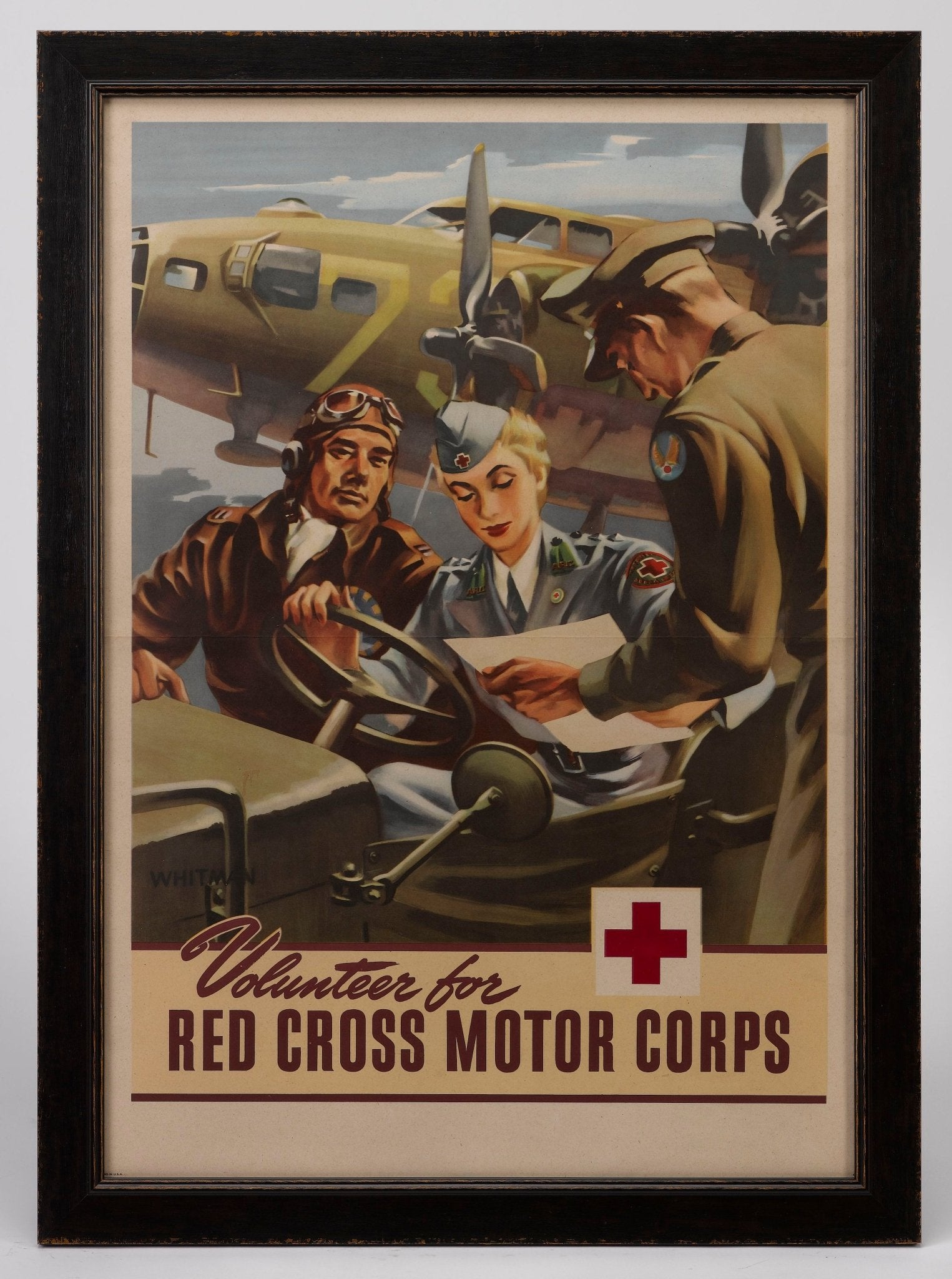 "Volunteer for the Red Cross Motor Corps" Vintage WWII Recruitment Poster - The Great Republic