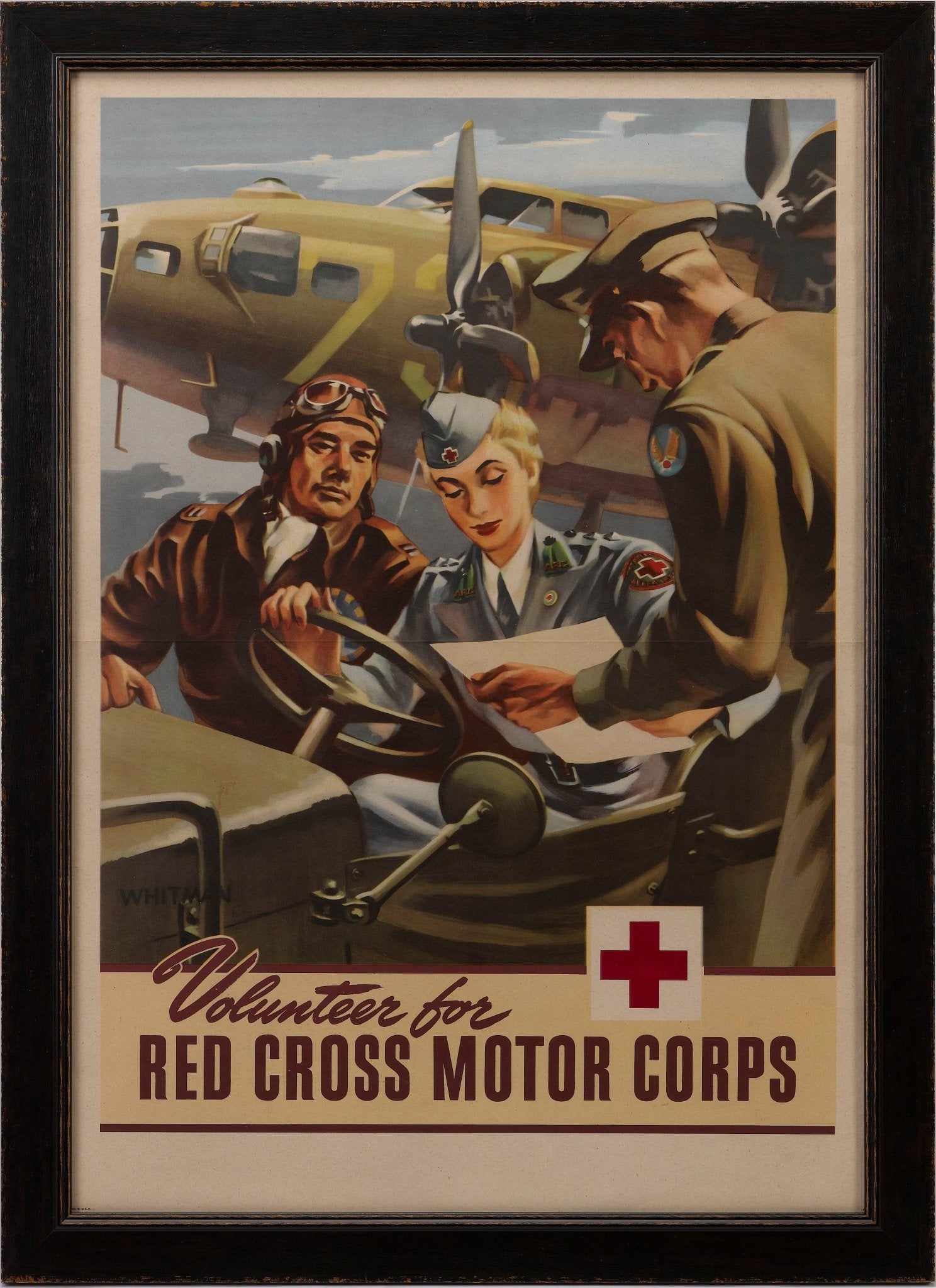 "Volunteer for the Red Cross Motor Corps" Vintage WWII Recruitment Poster - The Great Republic