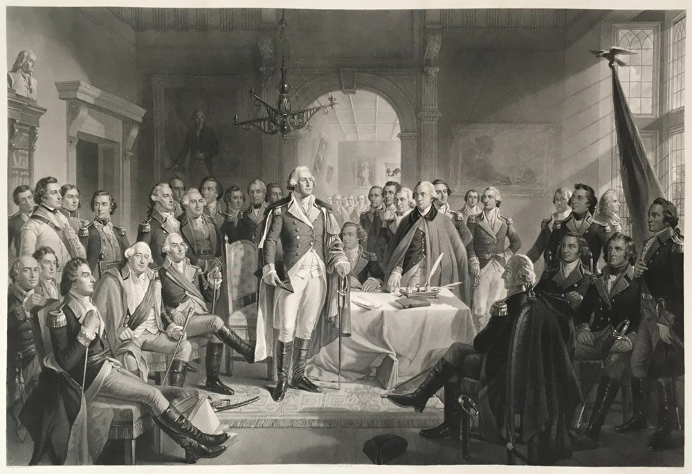 "Washington and His Generals" Engraving by A. H. Ritchie, Published by Emil Seitz, circa 1870 - The Great Republic