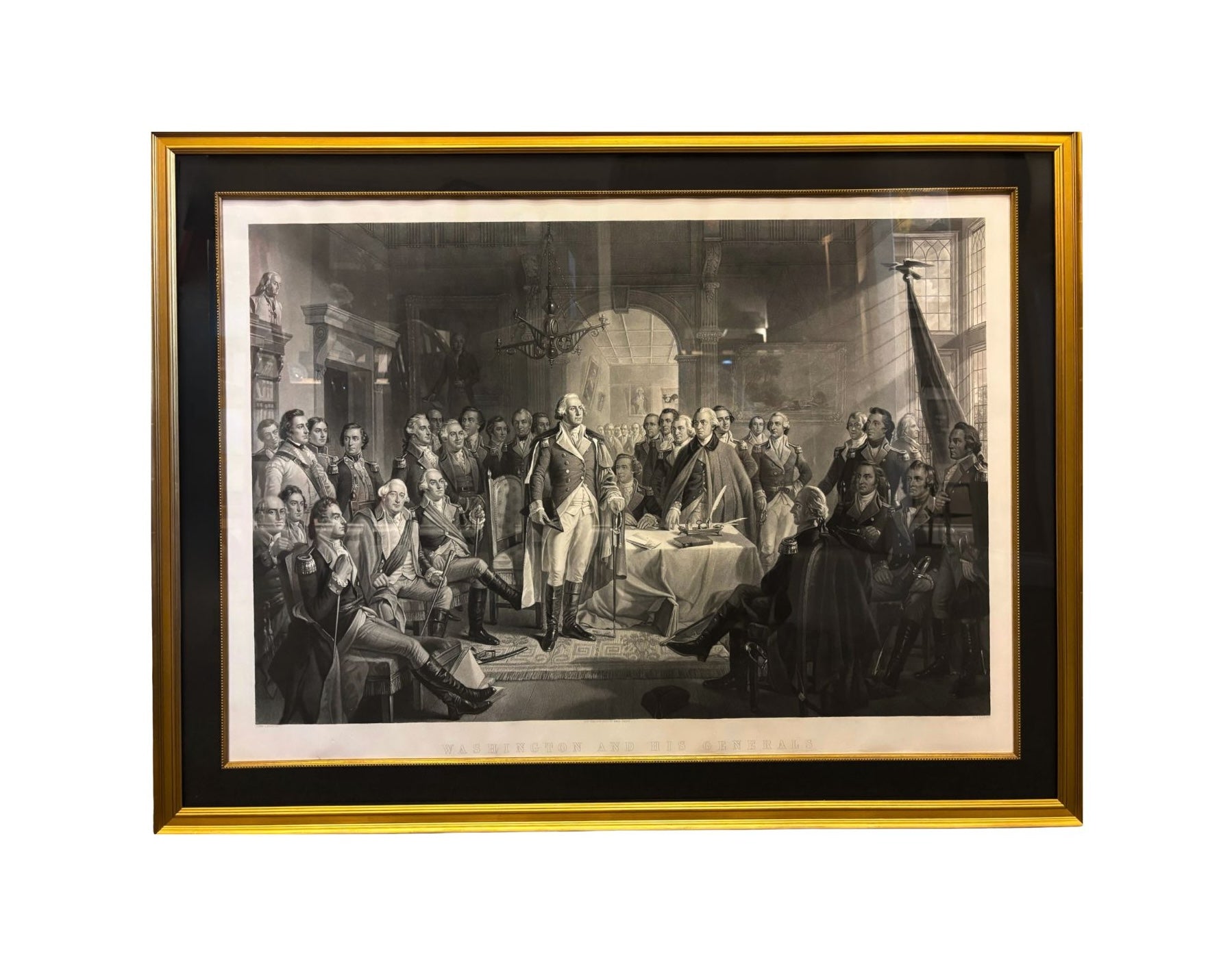 "Washington and His Generals" Engraving by A. H. Ritchie, Published by Emil Seitz, circa 1870 - The Great Republic