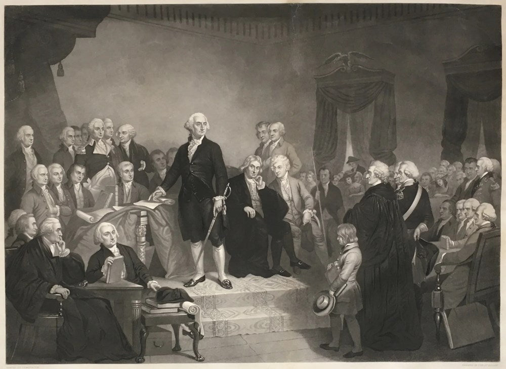 "Washington Delivering His Inaugural Address" Engraving by H. S. Sadd, after Tompkins H. Matteson, Second State, circa 1860 - The Great Republic