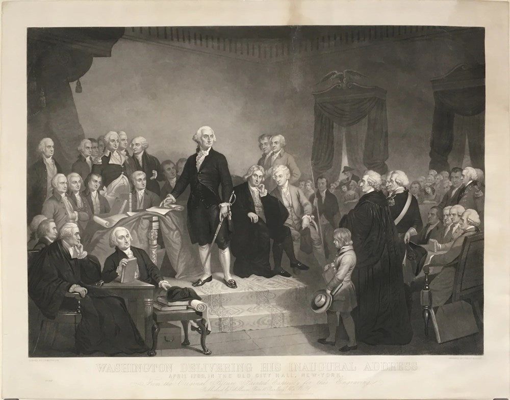 "Washington Delivering His Inaugural Address" Engraving by H. S. Sadd, after Tompkins H. Matteson, Second State, circa 1860 - The Great Republic