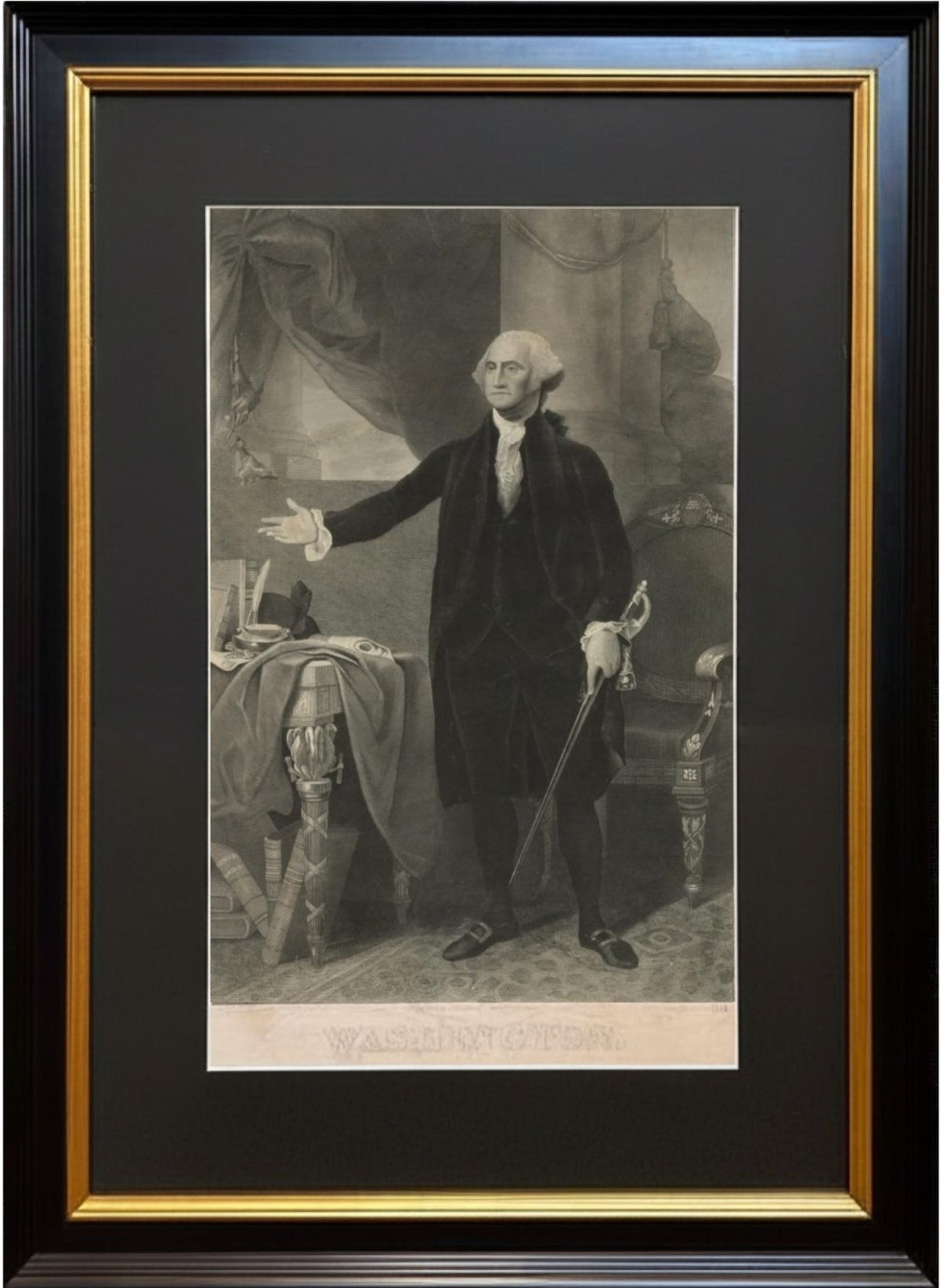 "Washington." Engraving by Oliver Pelton, after Gilbert Stuart, c. 1860 - The Great Republic