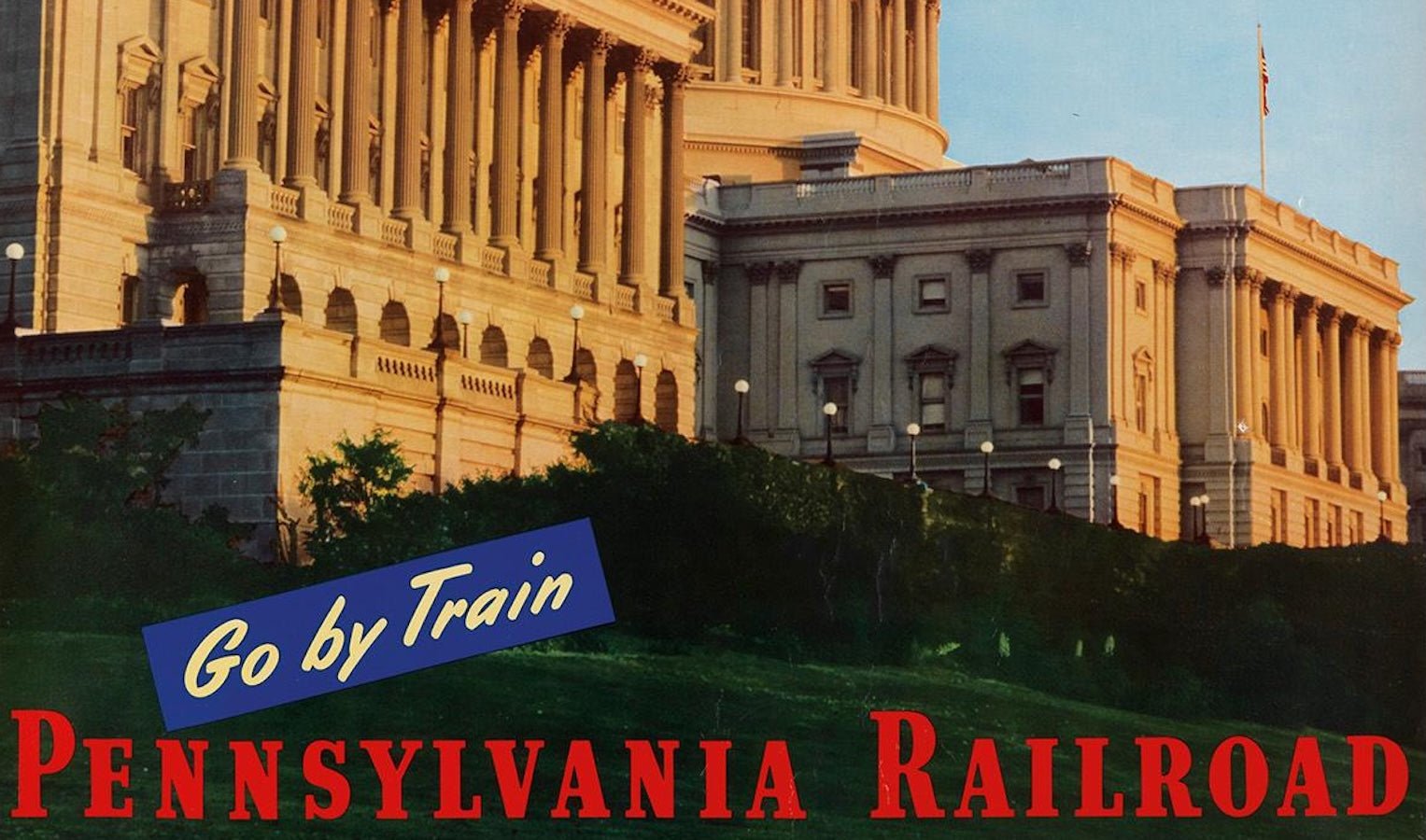 "Washington/ Go By Train/ Pennsylvania Railroad" Vintage Travel Poster - The Great Republic