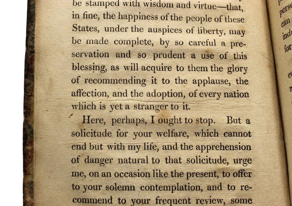 Washington's Farewell Address to the People of the United States, Published for the Washington Benevolent Society, First Edition, 1808 - The Great Republic