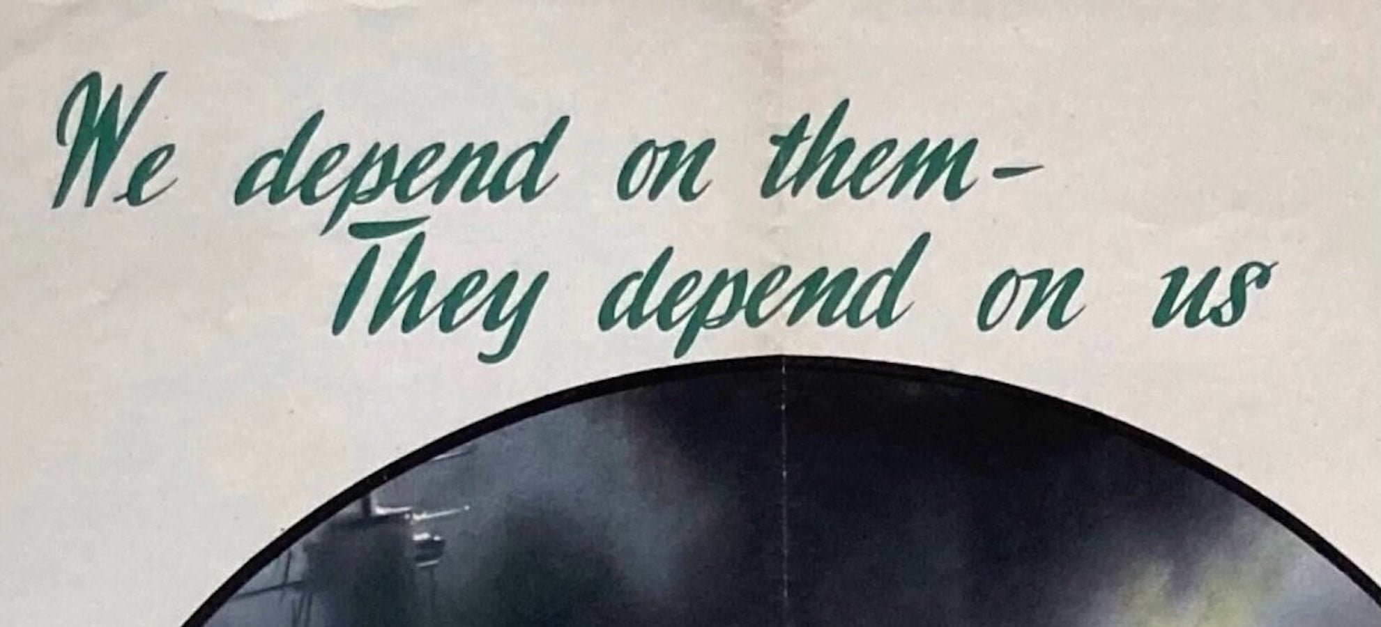 "We depend on them - They depend on us. Save through the Post Office Savings Bank" Vintage WWII Poster, 1941 - The Great Republic