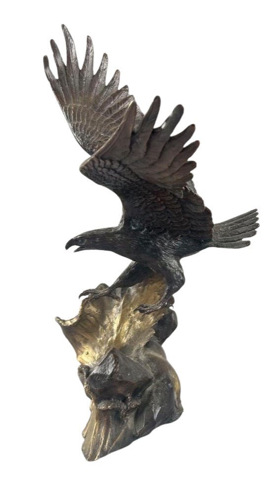 "Wings of Glory" Bronze Eagle Sculpture by Ronald Van Ruyckevelt, 1990 - The Great Republic