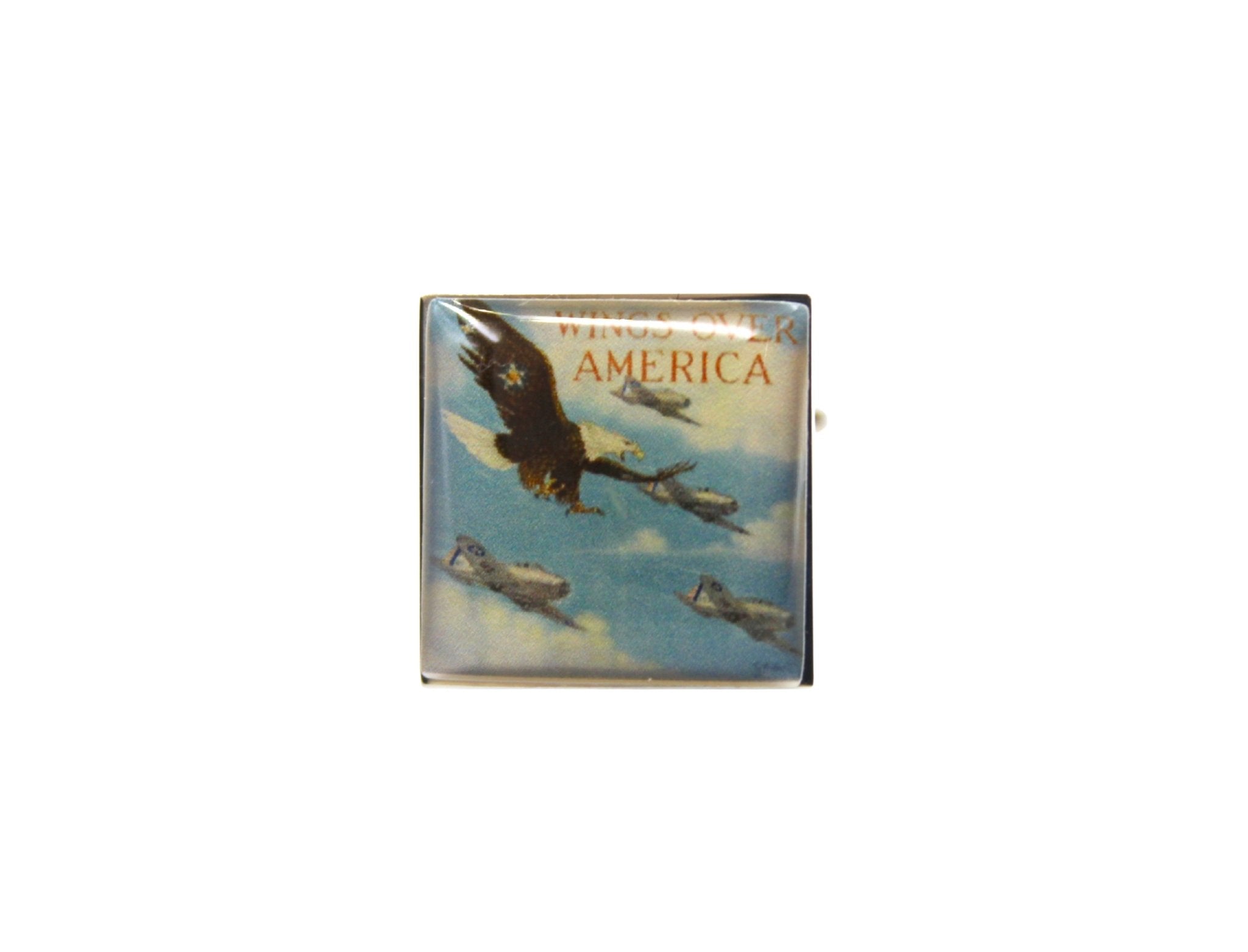 Wings Over America WWII Poster Cufflinks - The Great Republic