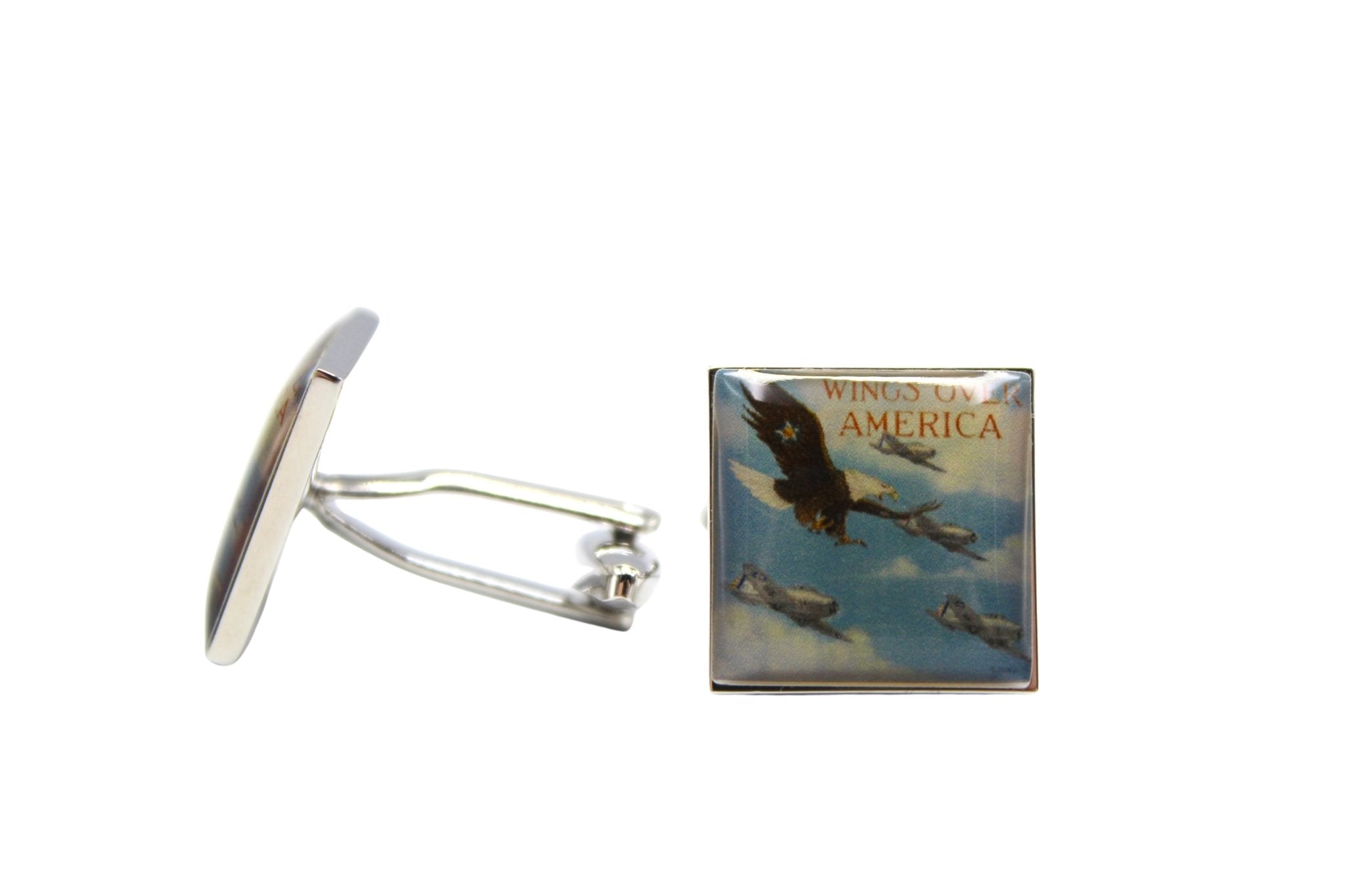 Wings Over America WWII Poster Cufflinks - The Great Republic