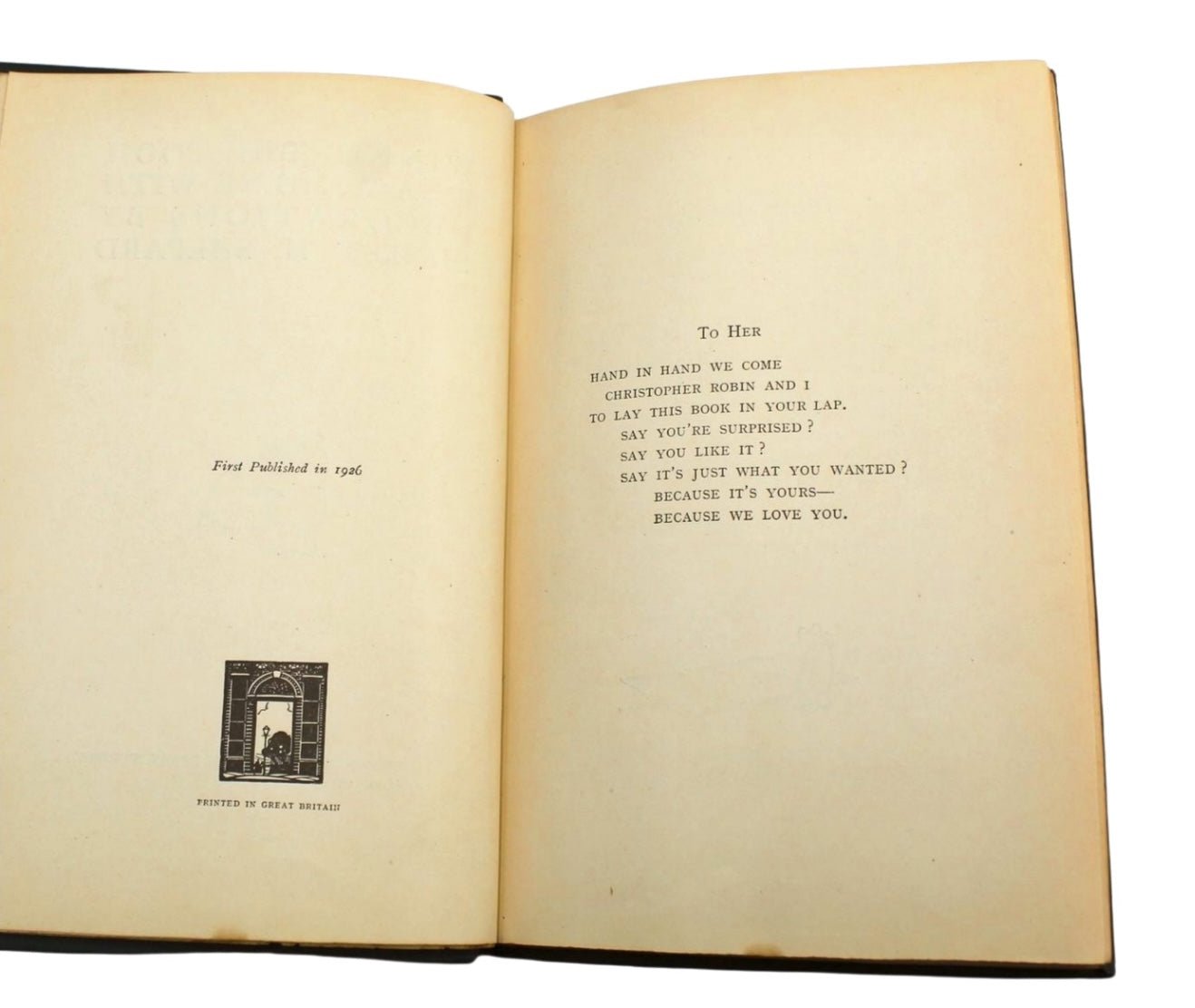 Winnie - the - Pooh by A. A. Milne, Illustrated by Ernest H. Shepard, First Edition, in Original Boards, 1926 - The Great Republic
