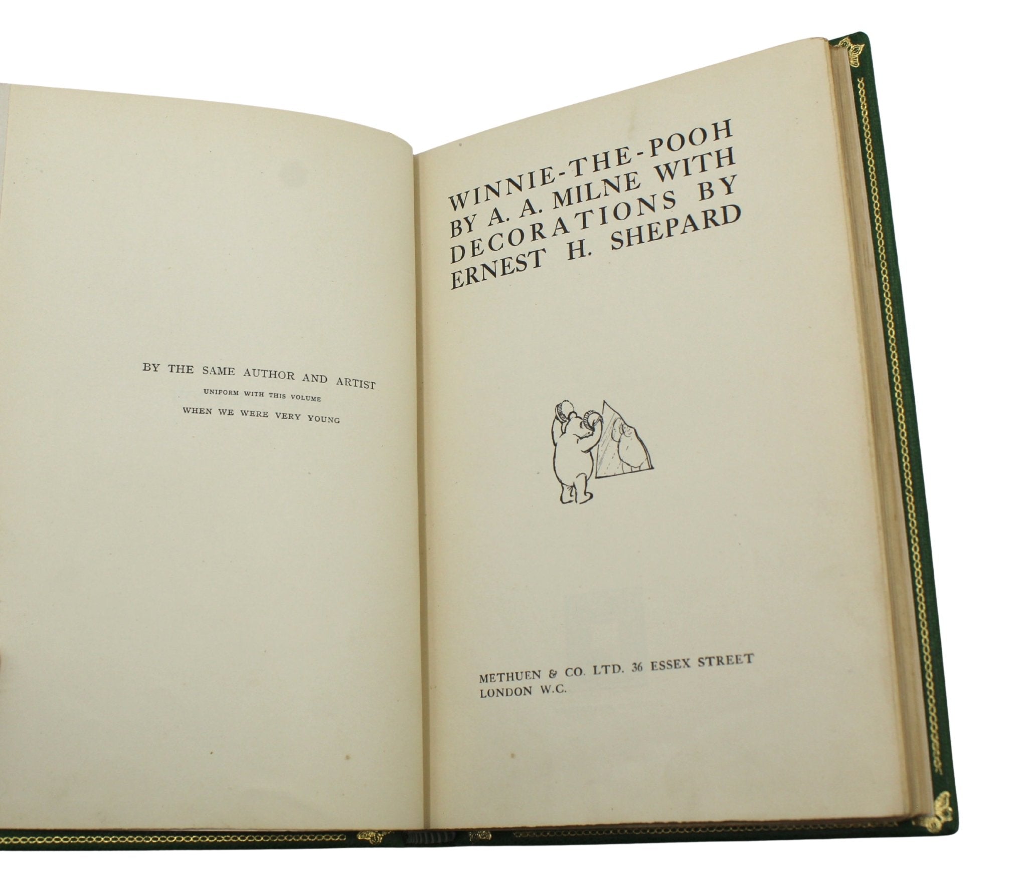 Winnie the Pooh by A. A. Milne, UK First Editions, 4 Volume Set, 1925 - 1929, with Tipped - in Signed Letter by Milne, 1927 - The Great Republic