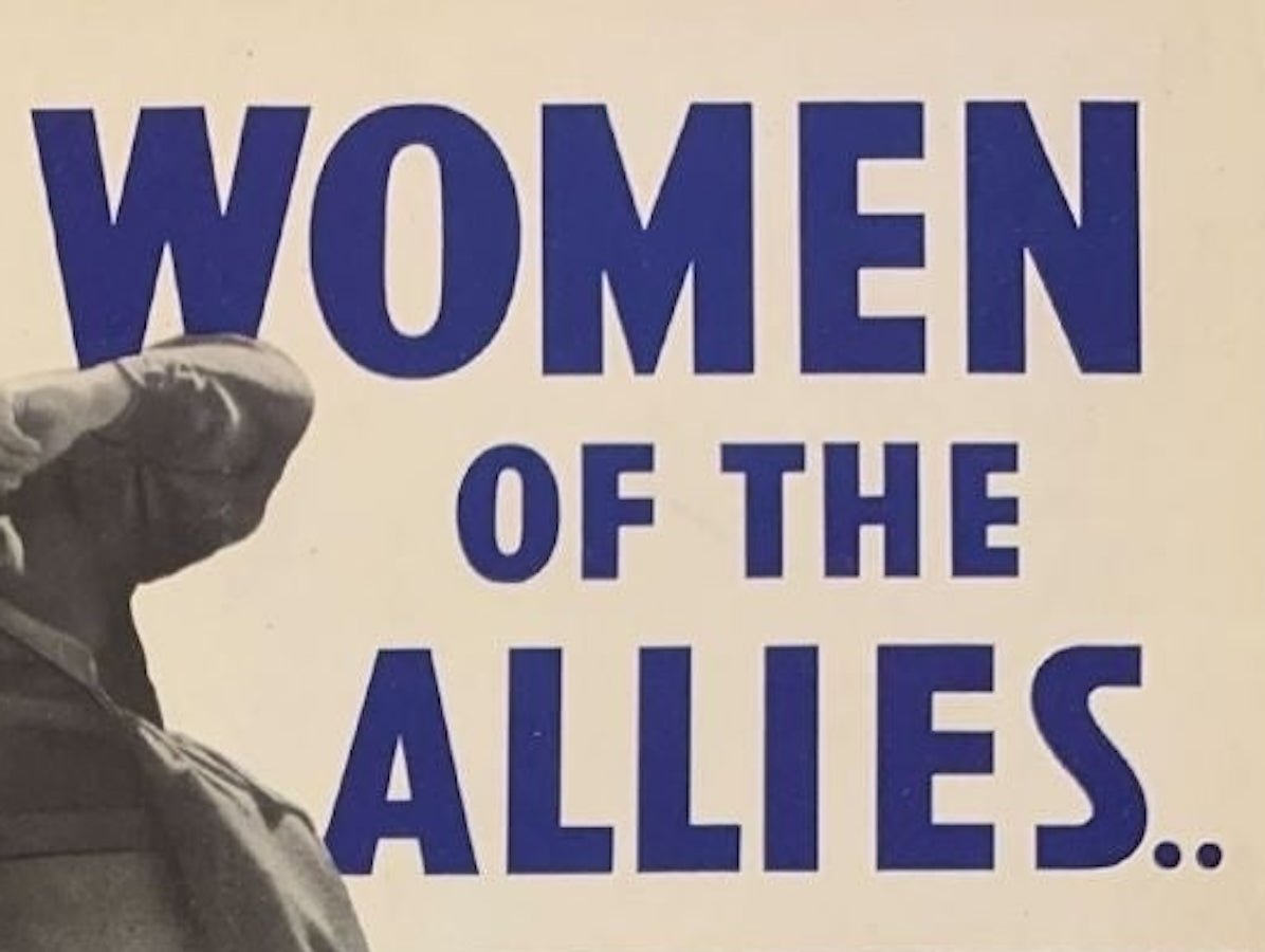 "Women of the Allies. Fight For Freedom" Vintage WWII British Poster - The Great Republic