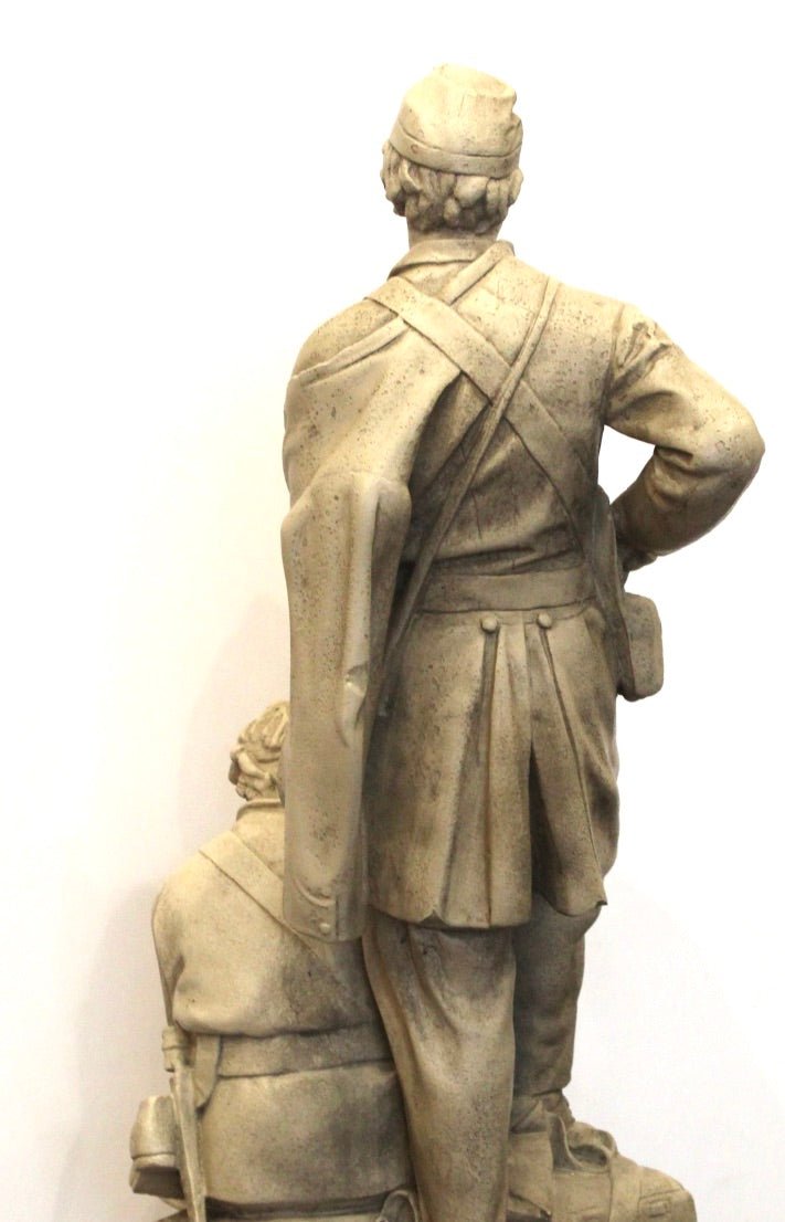 "Wounded to the Rear. One More Shot" Civil War Plaster Sculpture by John Rogers - The Great Republic