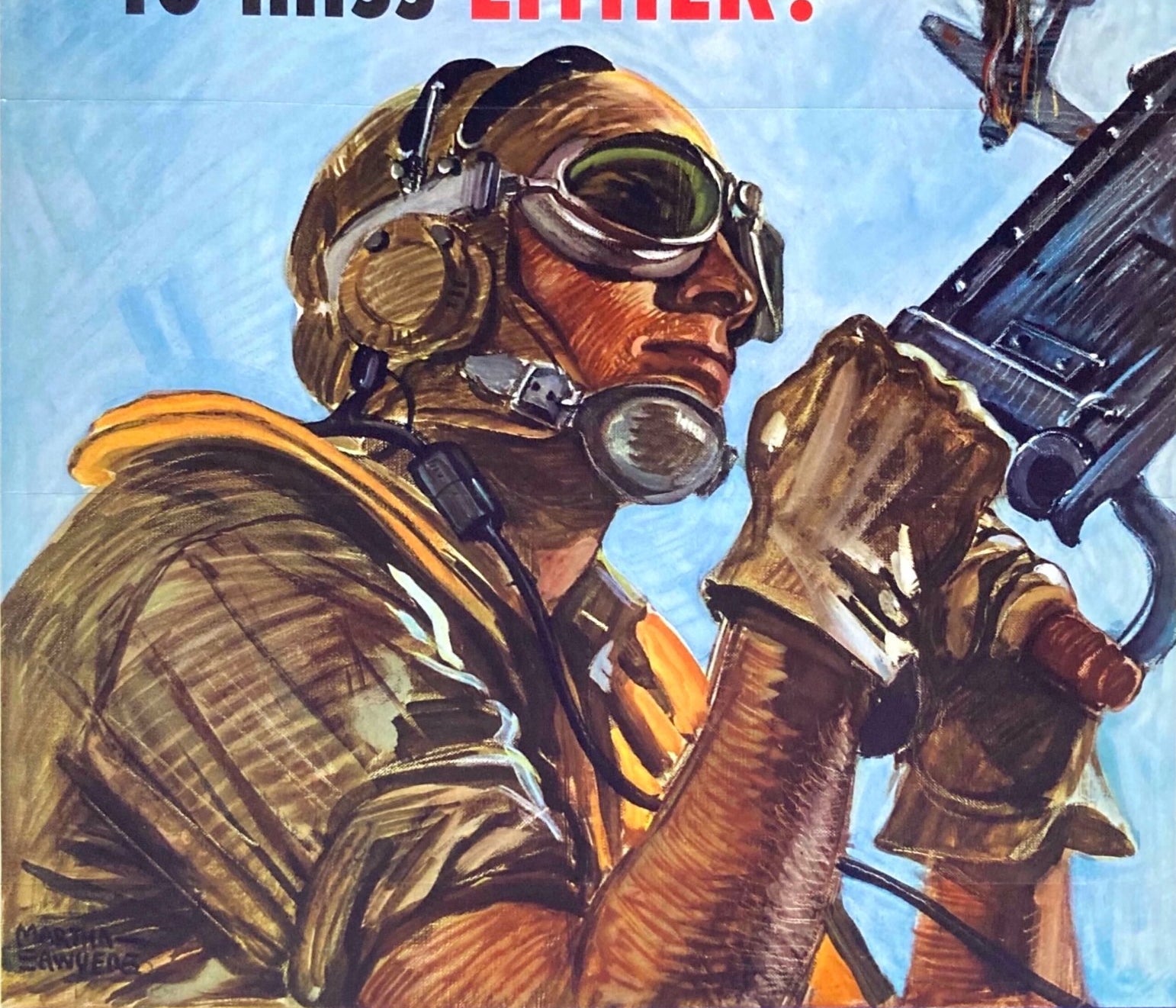 "You can't afford to miss Either! Buy Bonds Every Payday" Vintage WWII Bonds Poster, 1944 - The Great Republic