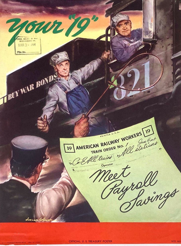 "Your '19'" Vintage WWII U.S. Treasury Poster, 1944 - The Great Republic
