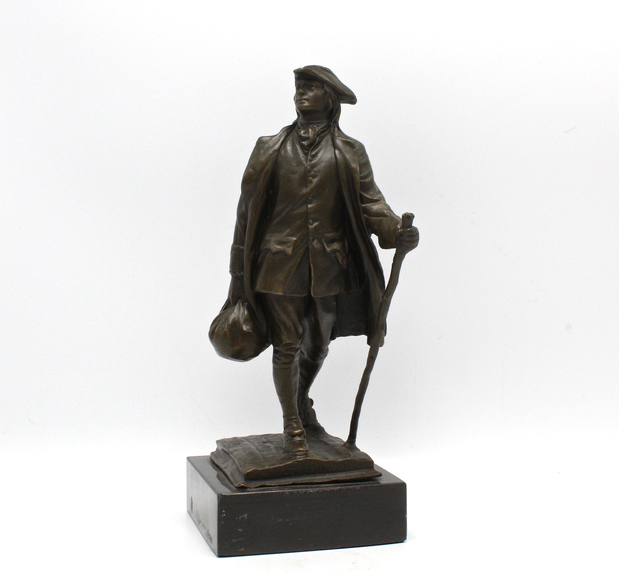 "Youthful Franklin" Bronze Statue of Young Benjamin Franklin on Marble Base - The Great Republic