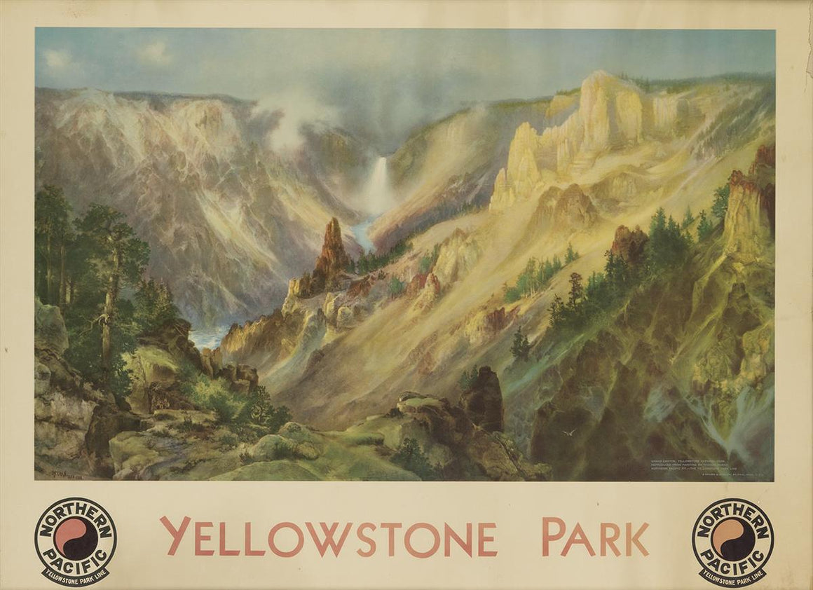 "Yellowstone Park" Northern Pacific Railroad Poster, after Thomas Moran, 1924