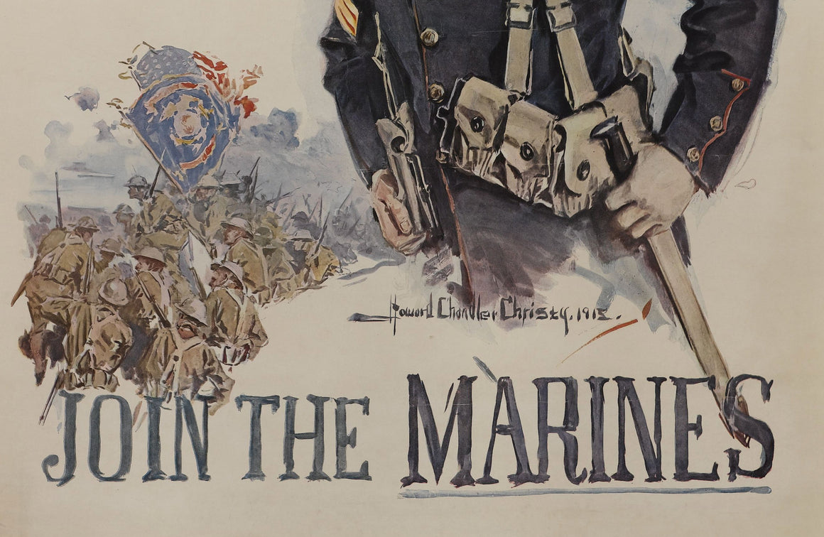 "If You Want to Fight! Join the Marines" Vintage WWI Poster by Howard Chandler Christy, 1915