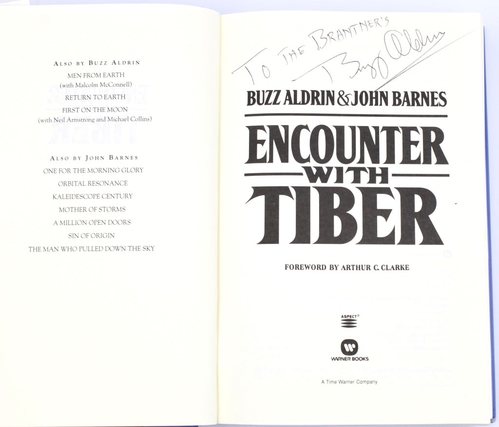 Encounter with Tiber by Buzz Aldrin and John Barnes, Inscribed by Aldrin, First Edition, 1996